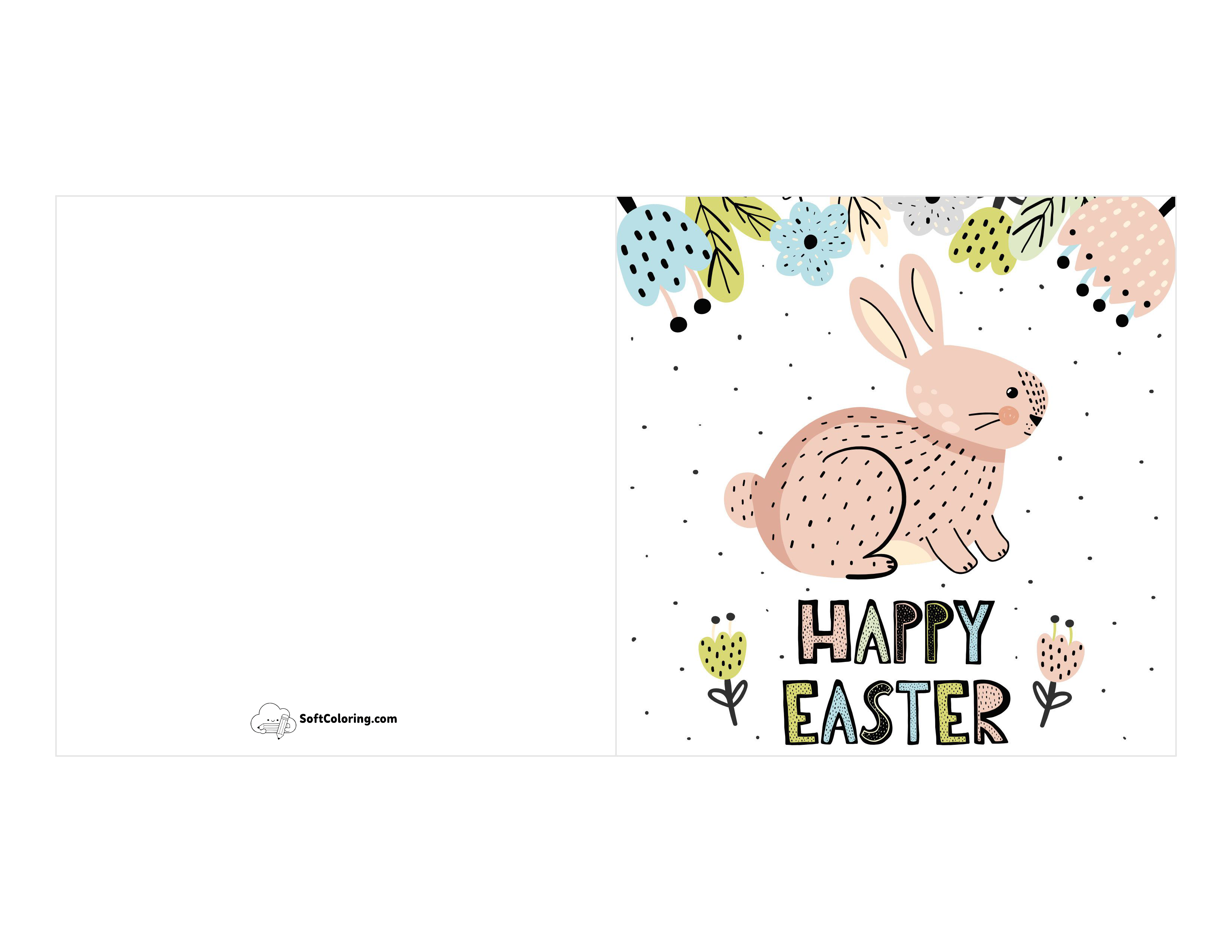Bunny Rabbit Printable Easter Card