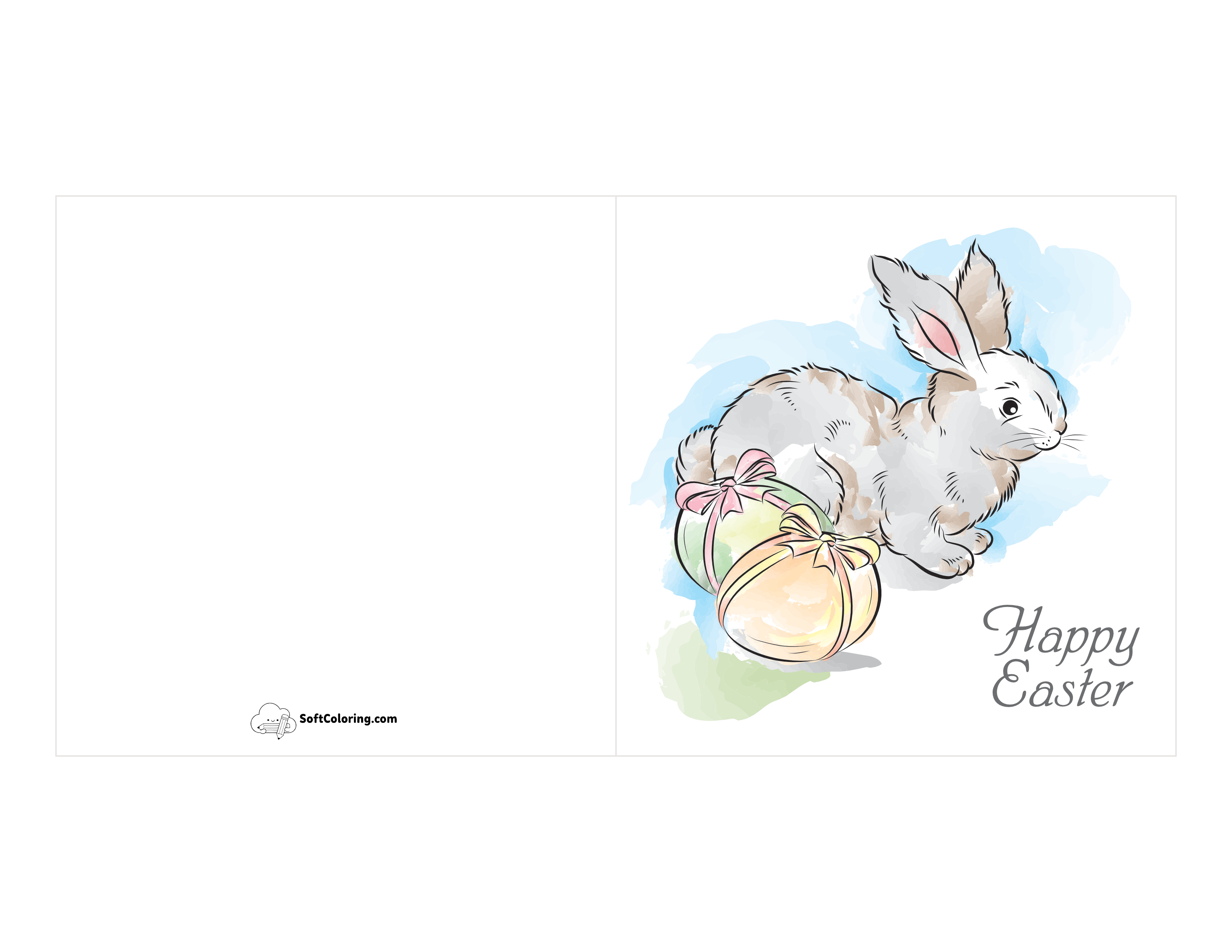 Easter Bunny Watercolor Card