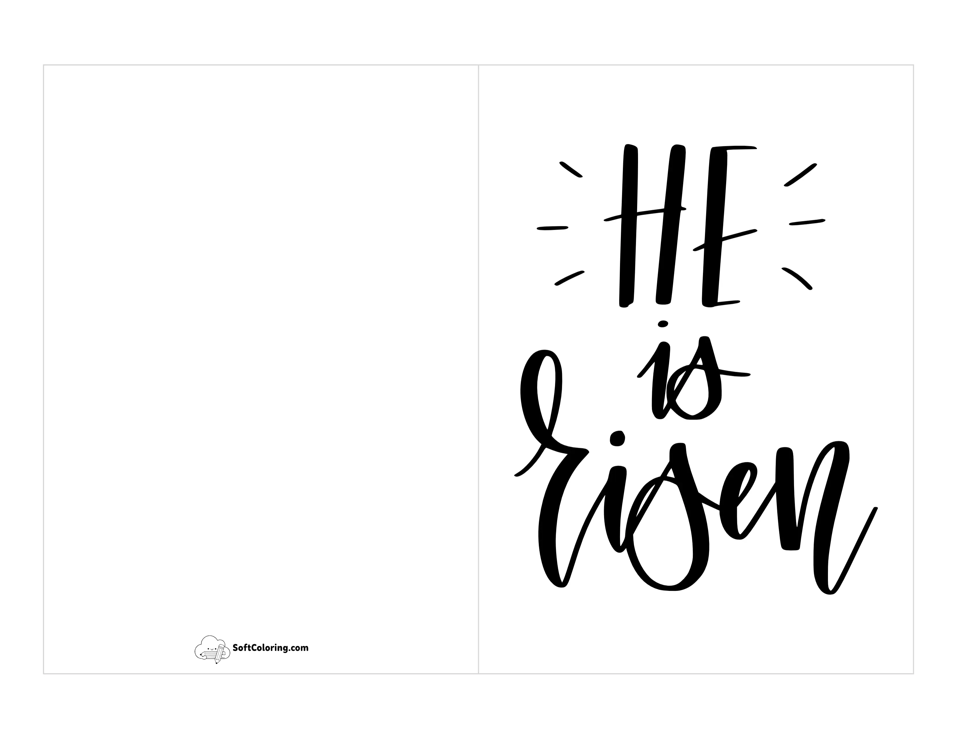 "He Is Risen" Printable Easter Card