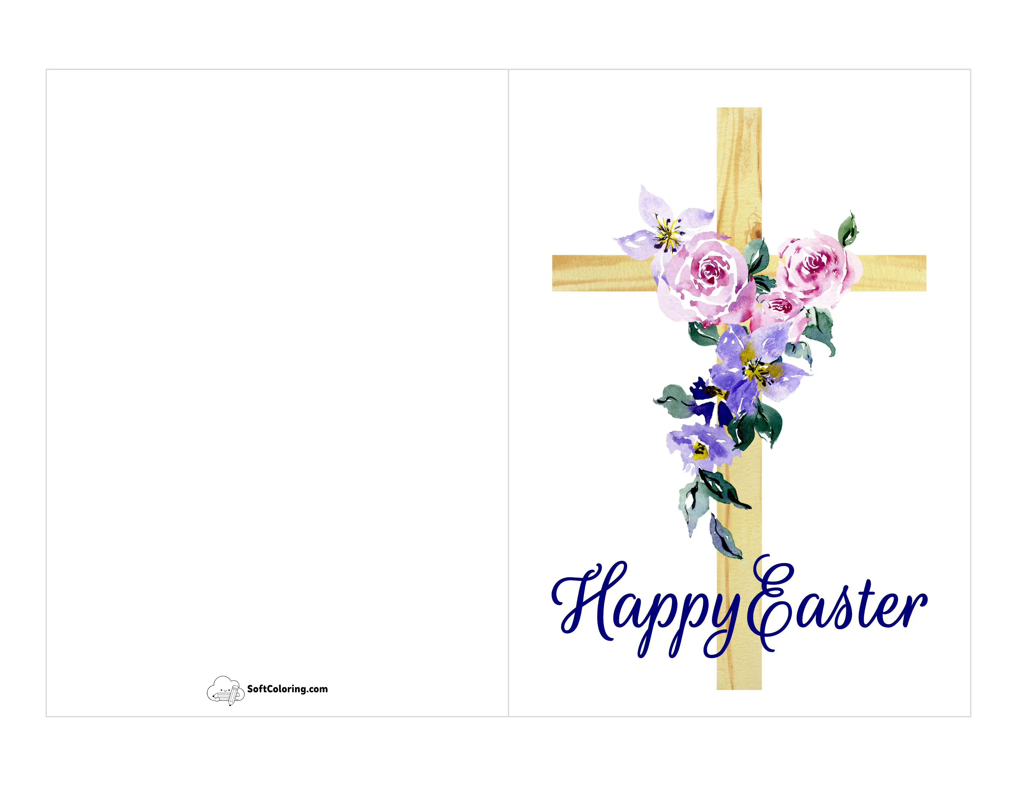 Christian Cross Easter Card To Print