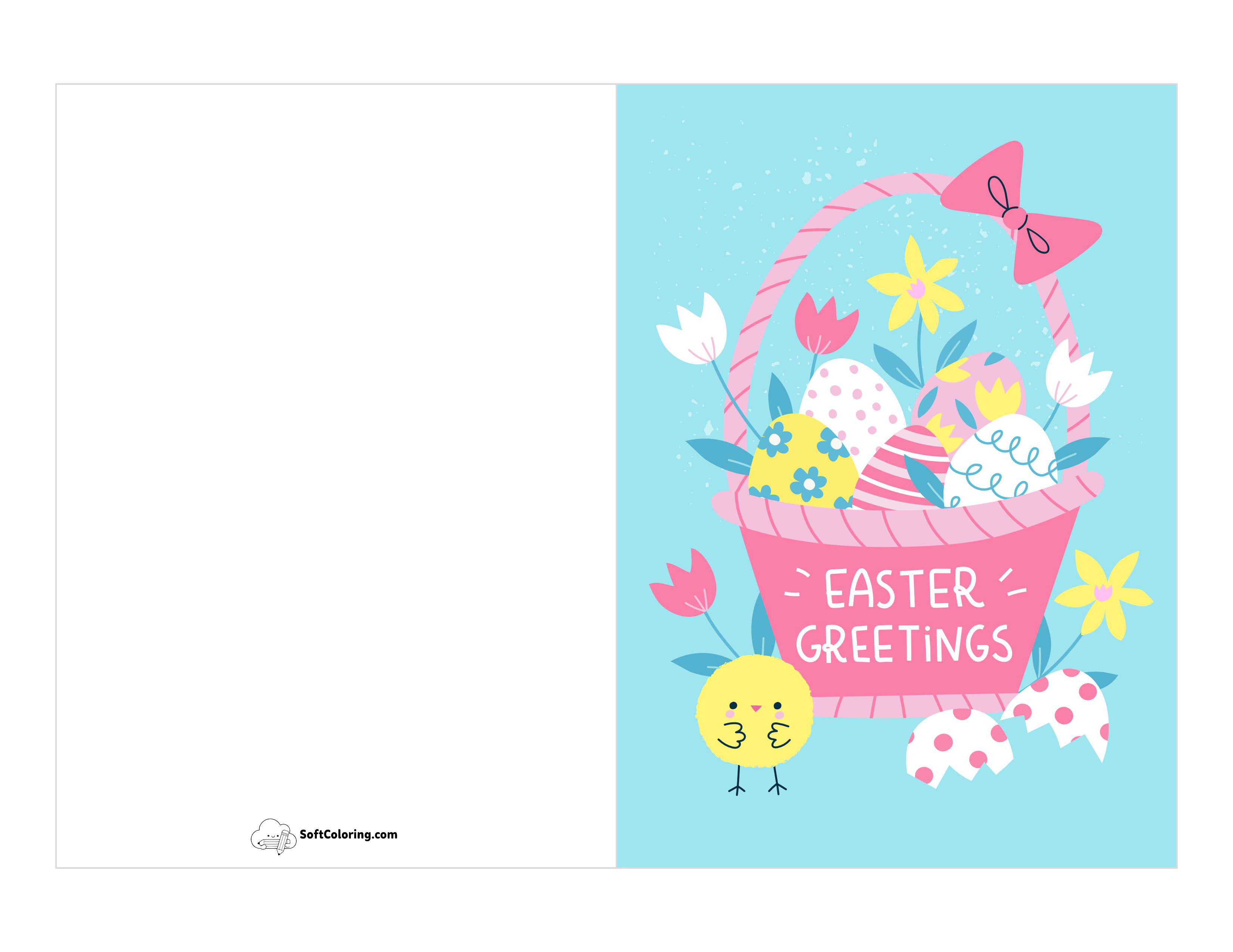 "Easter Greetings" Card To Print