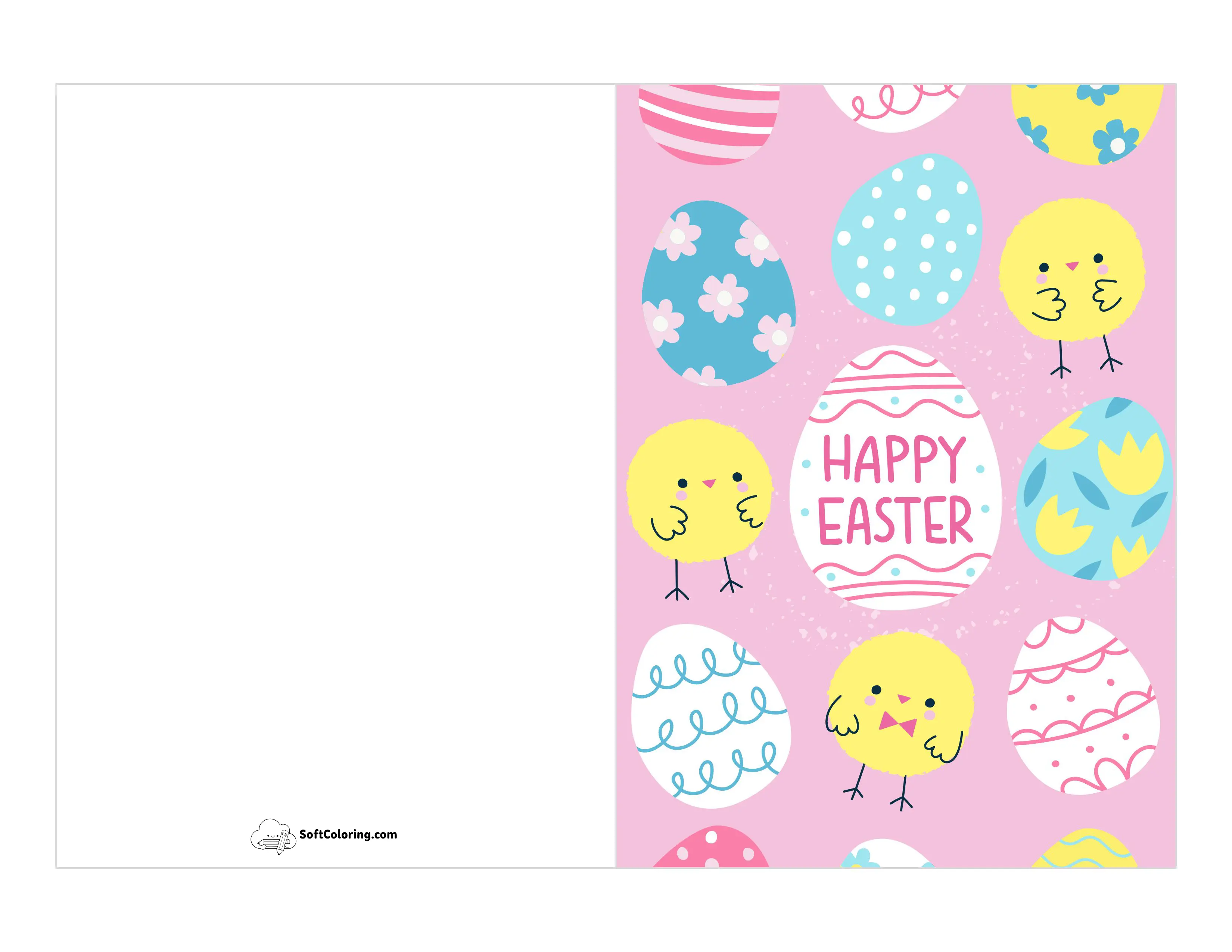 "Happy Easter" Colorful Easter Eggs Card