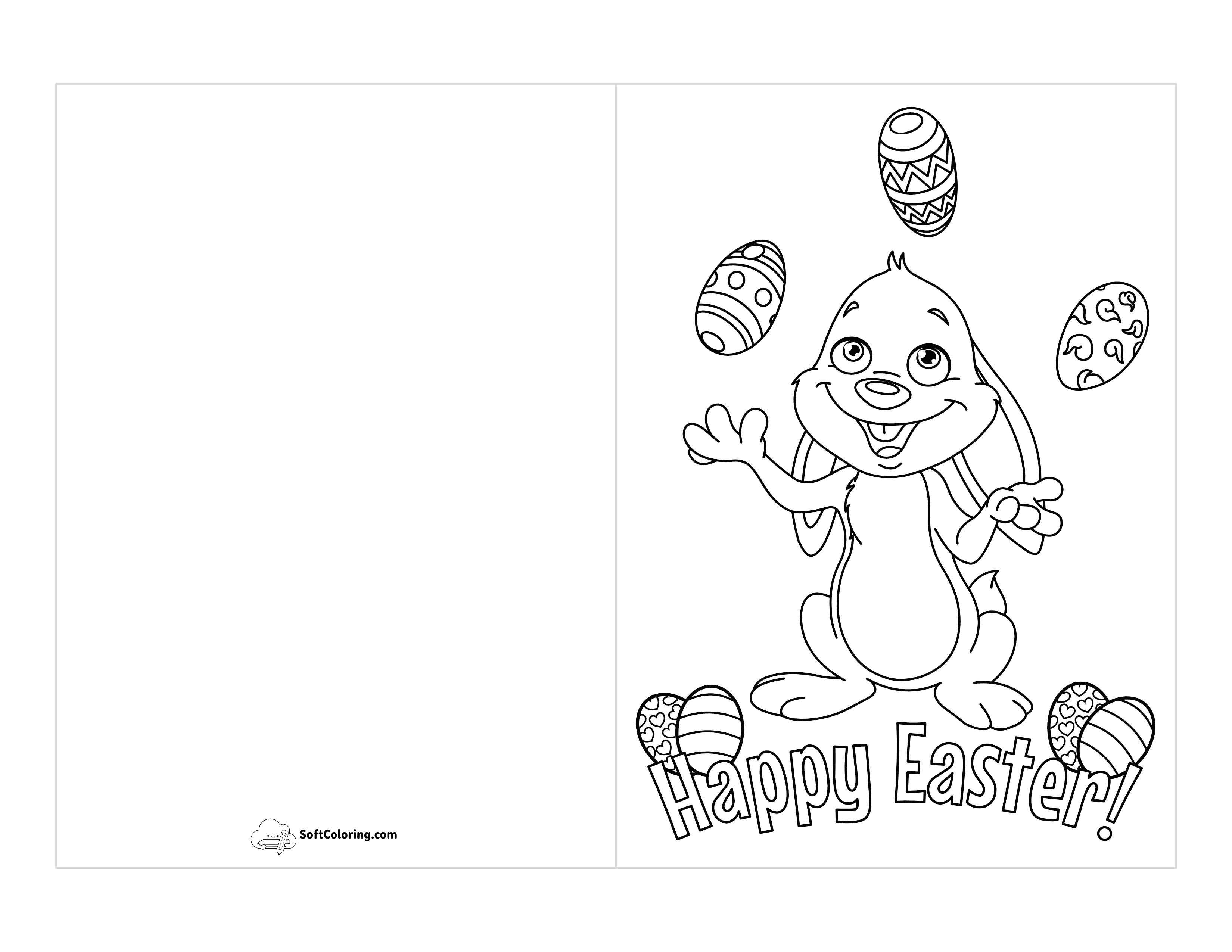 Cute Easter Bunny Card Template