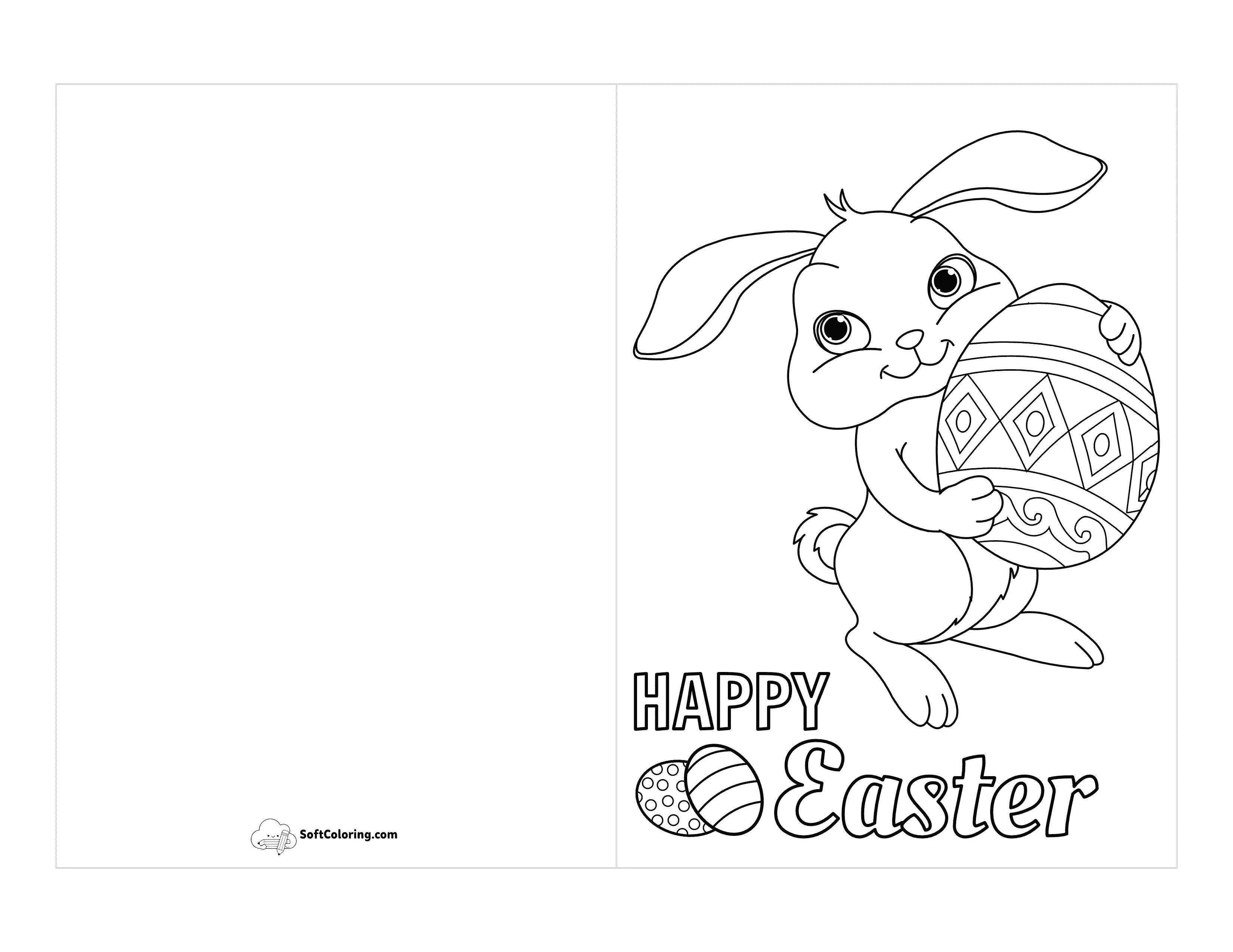 Cute Easter Bunny Card For Kids