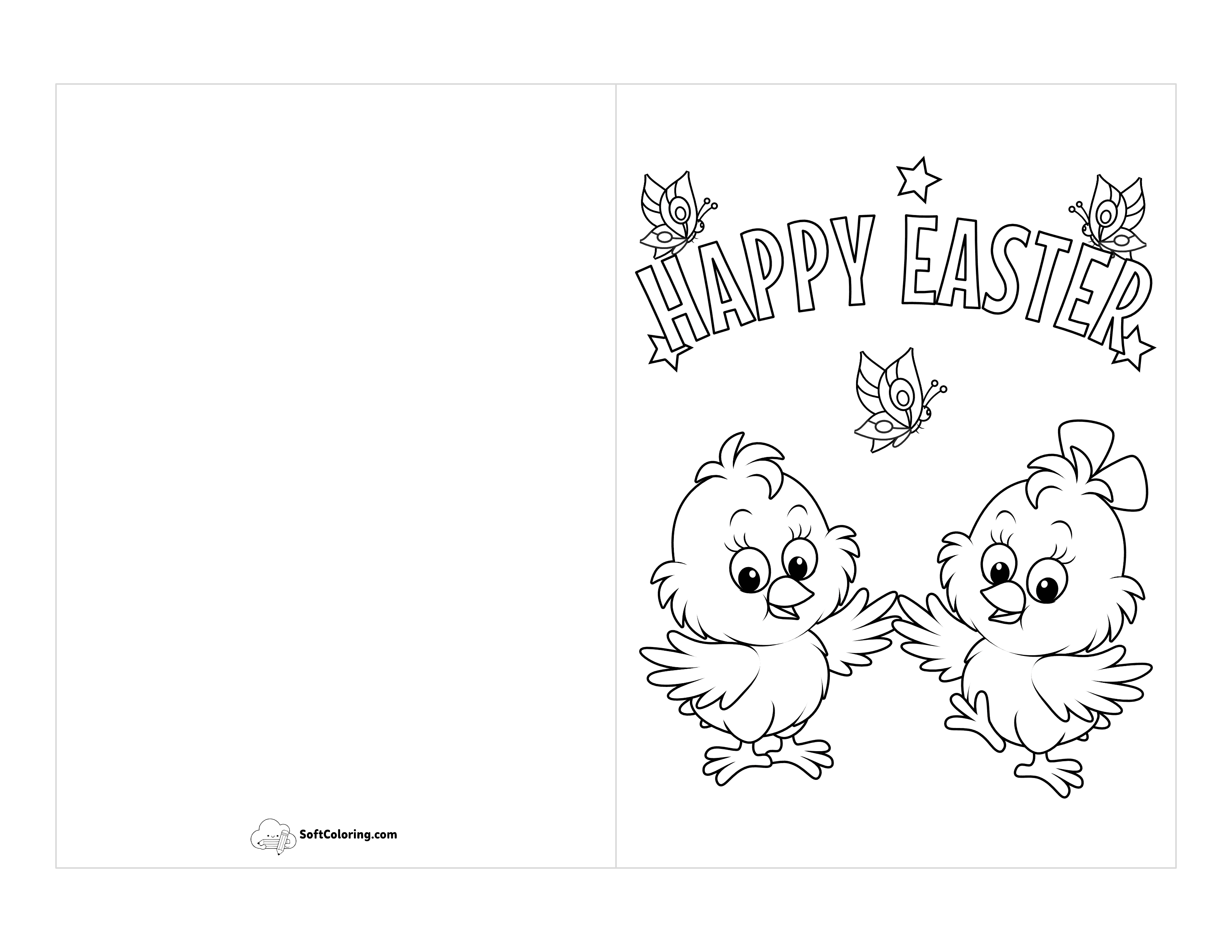 Cute Easter Chicks Card Template