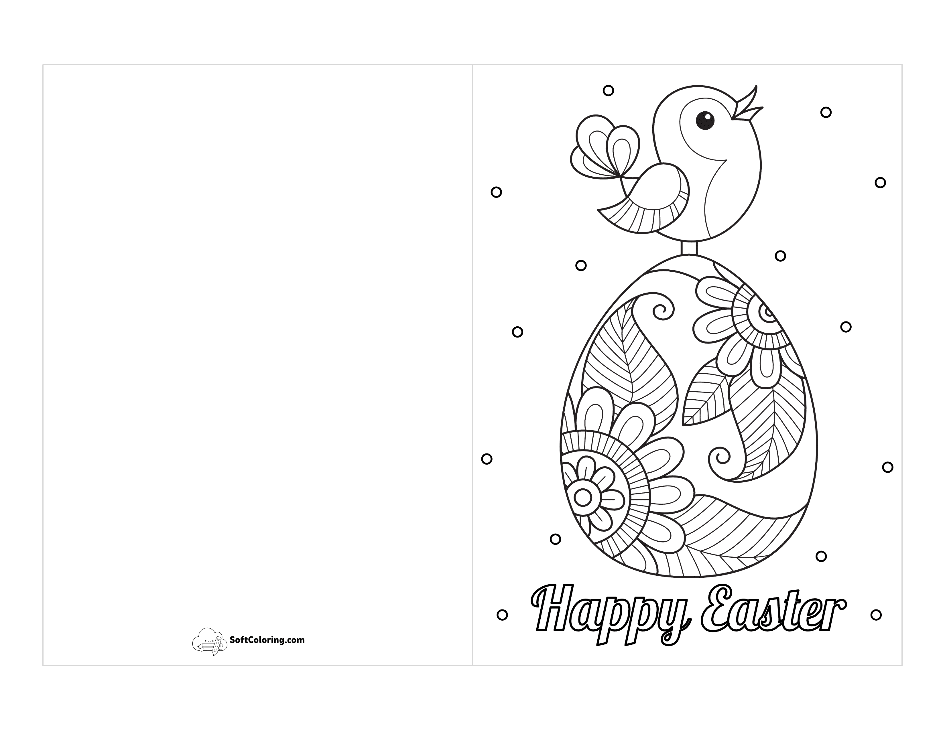 Spring Easter Card To Color In