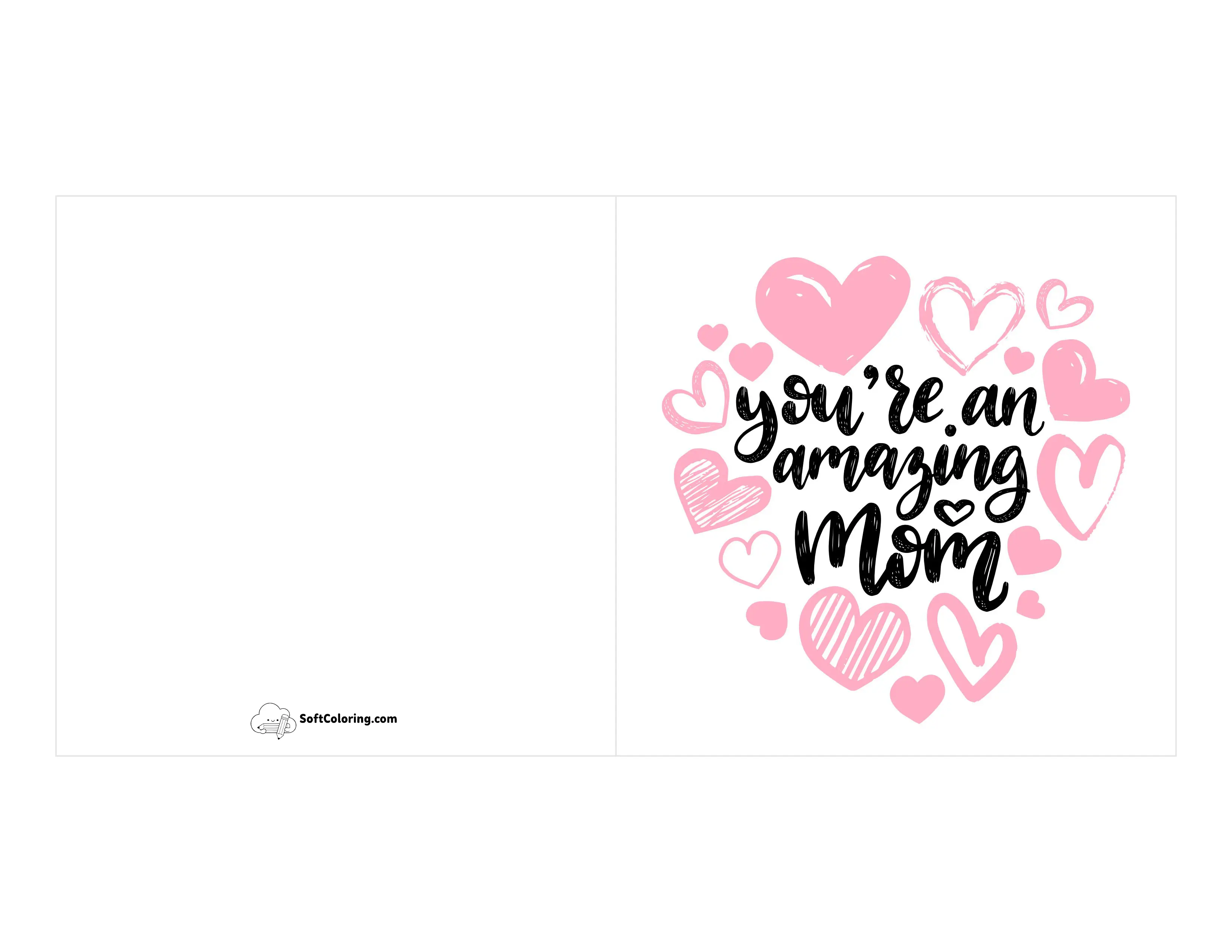 "You're An Amazing Mom" Hearts Card