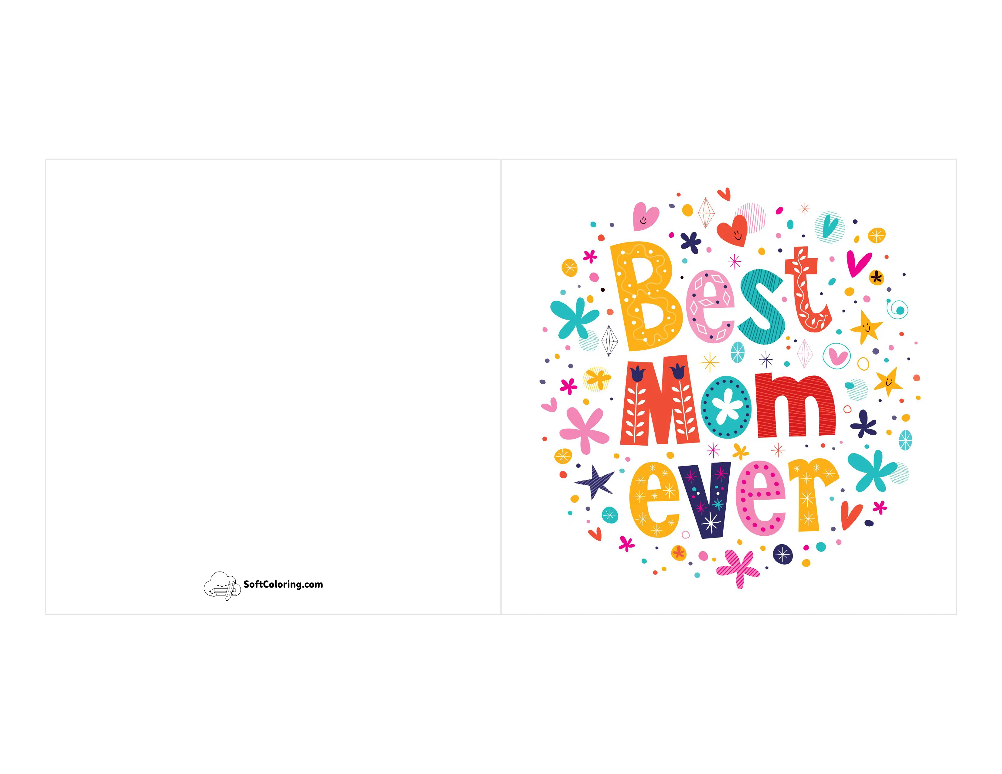 "Best Mom Ever" Bright Colorful Card