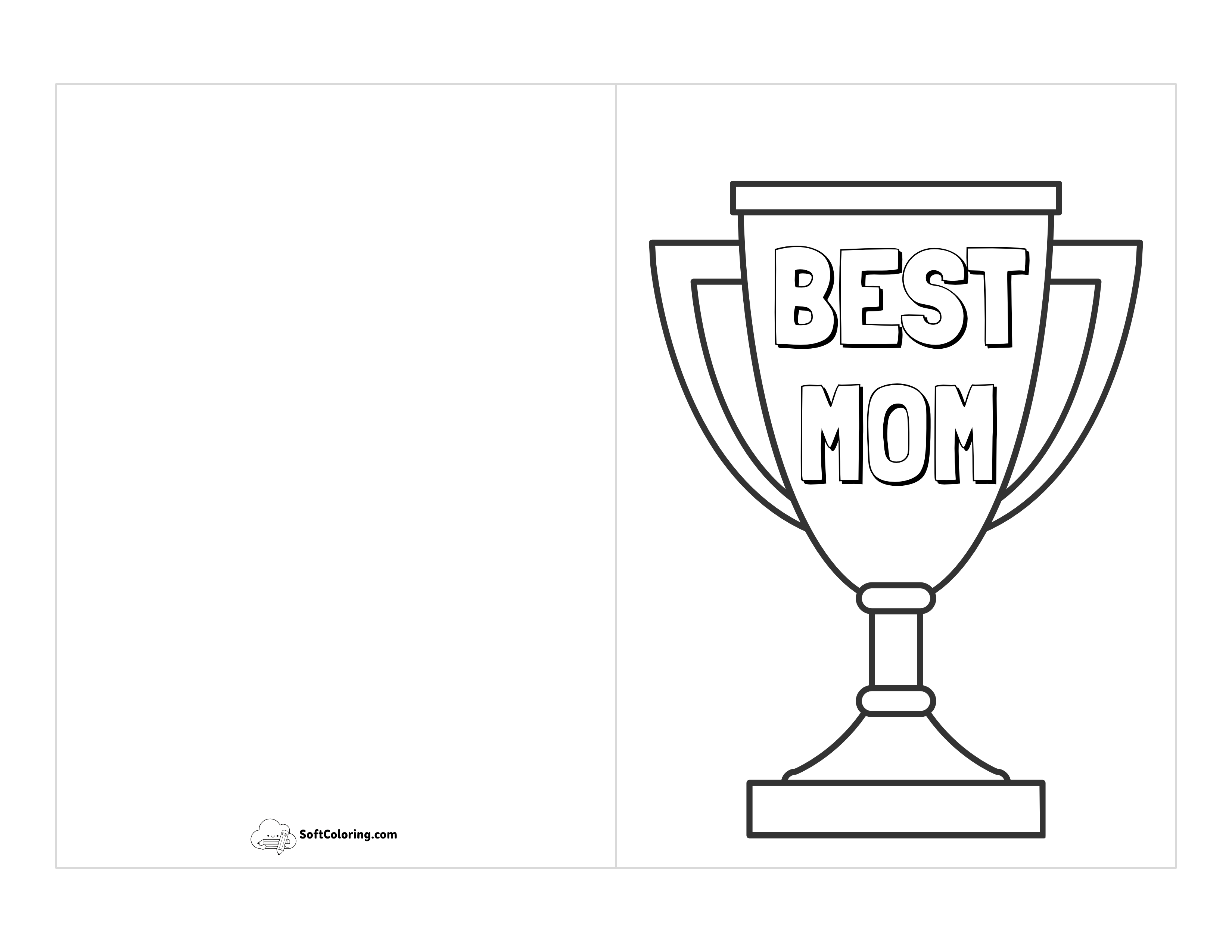 "Best Mom" Trophy Card Template