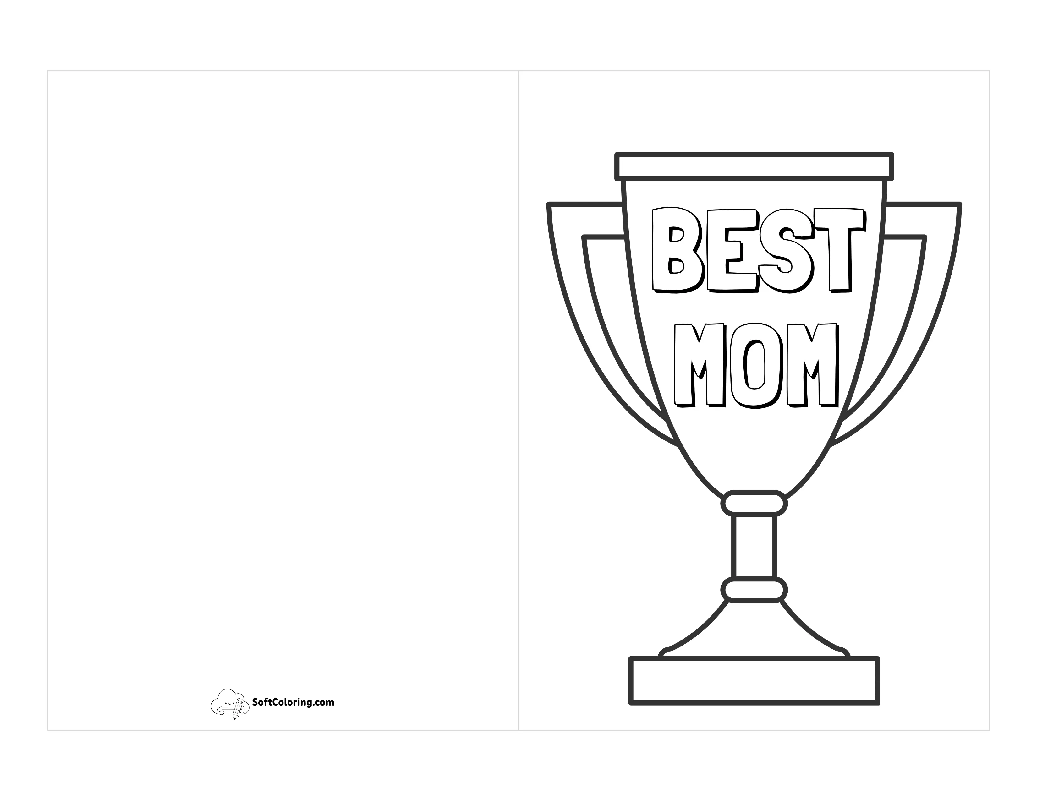 "Best Mom" Trophy Card Template