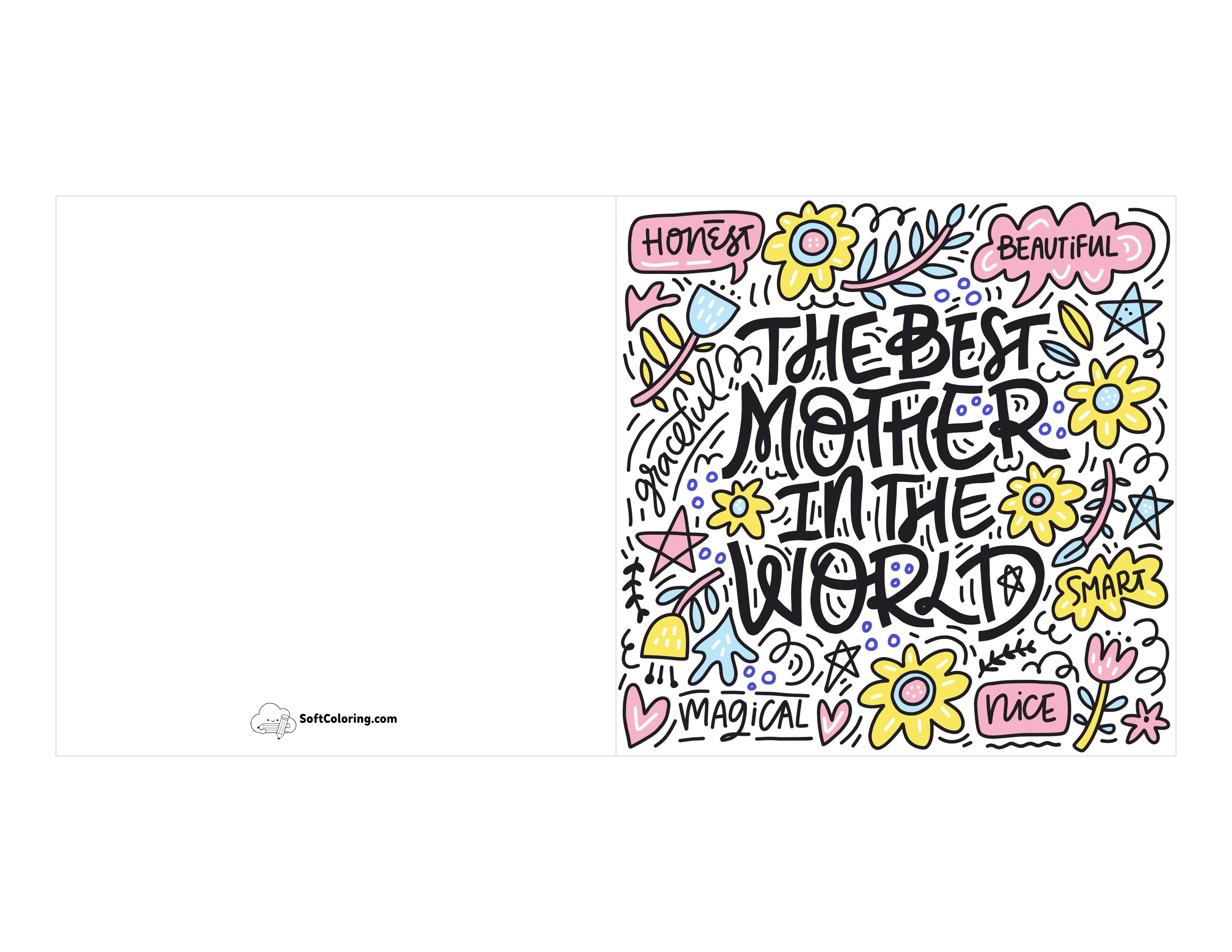"The Best Mom In The World" Doodle Card