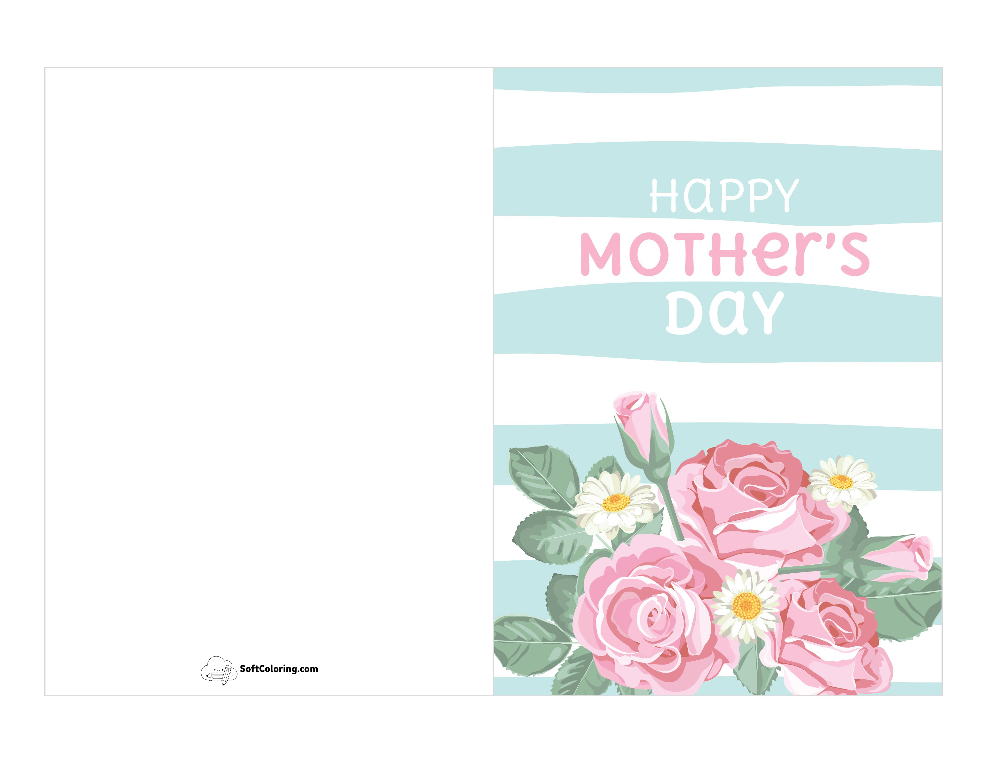 Beautiful Roses Printable Card For Mom