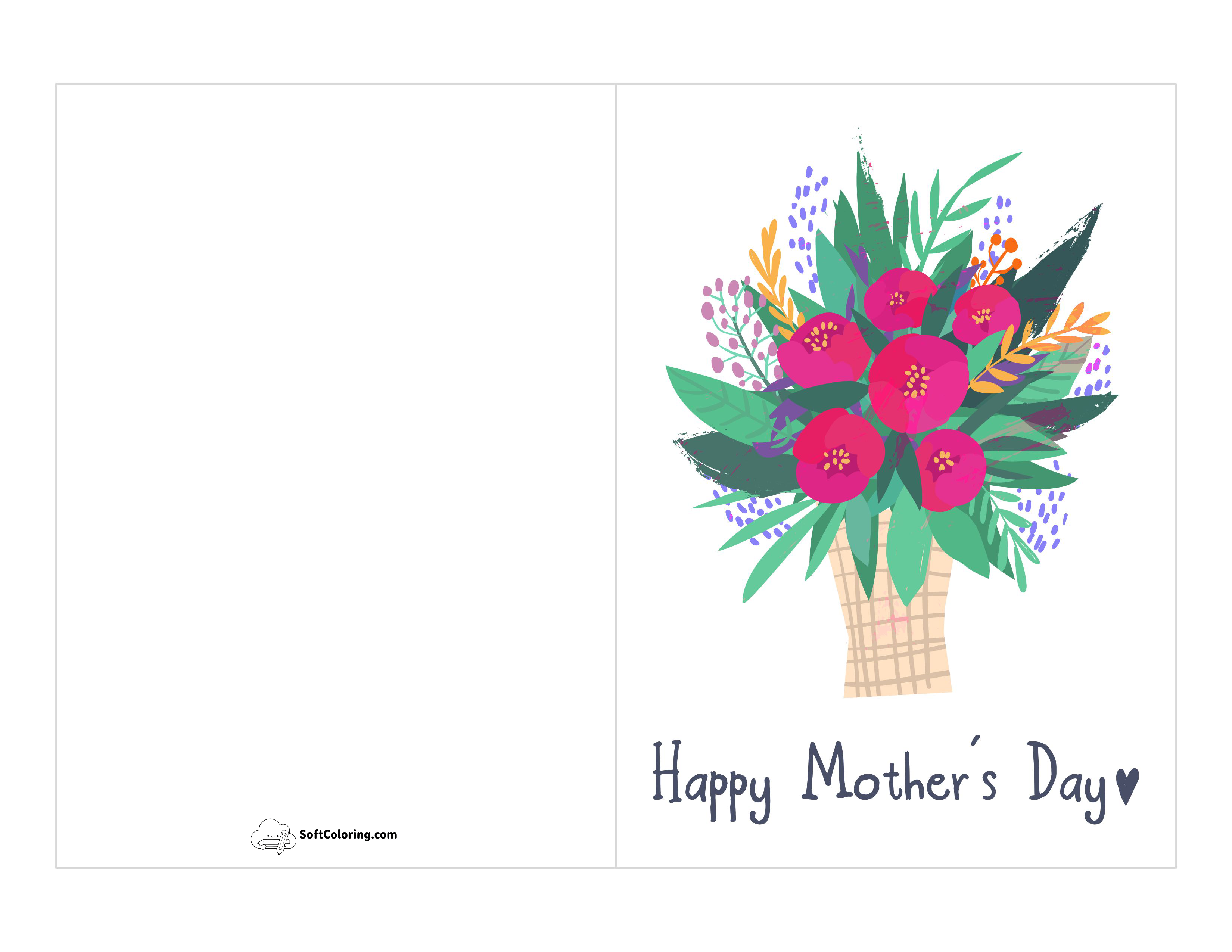 Beautiful Flowers Bouquet Card Template