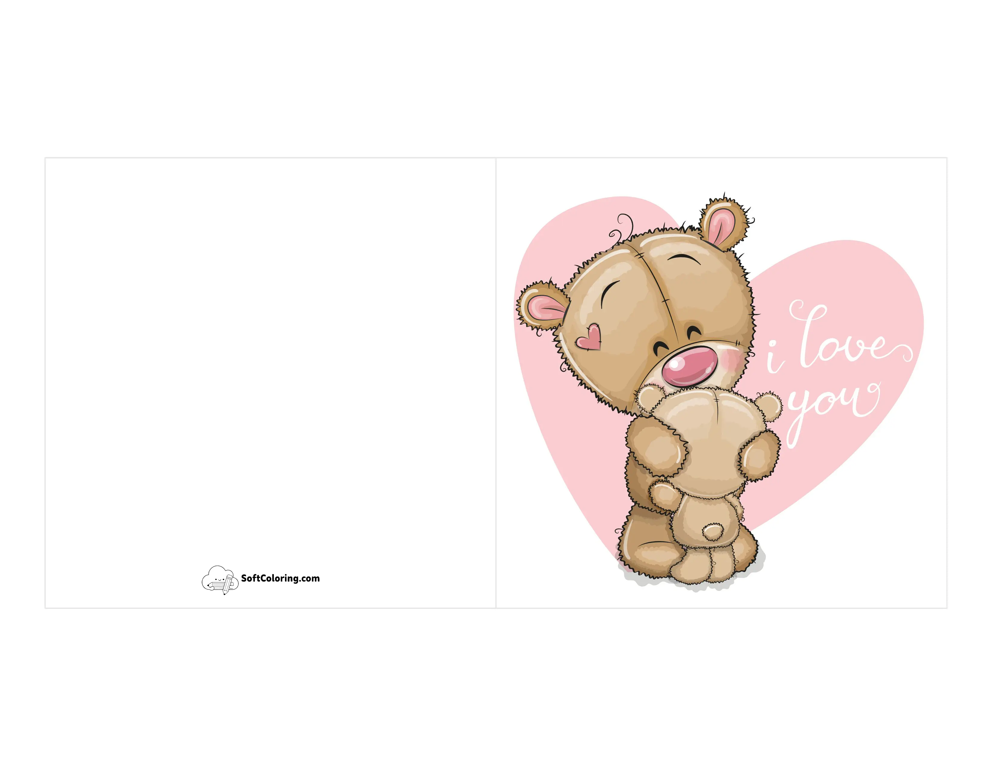 "I Love You" Cute Teddy Card For Dad