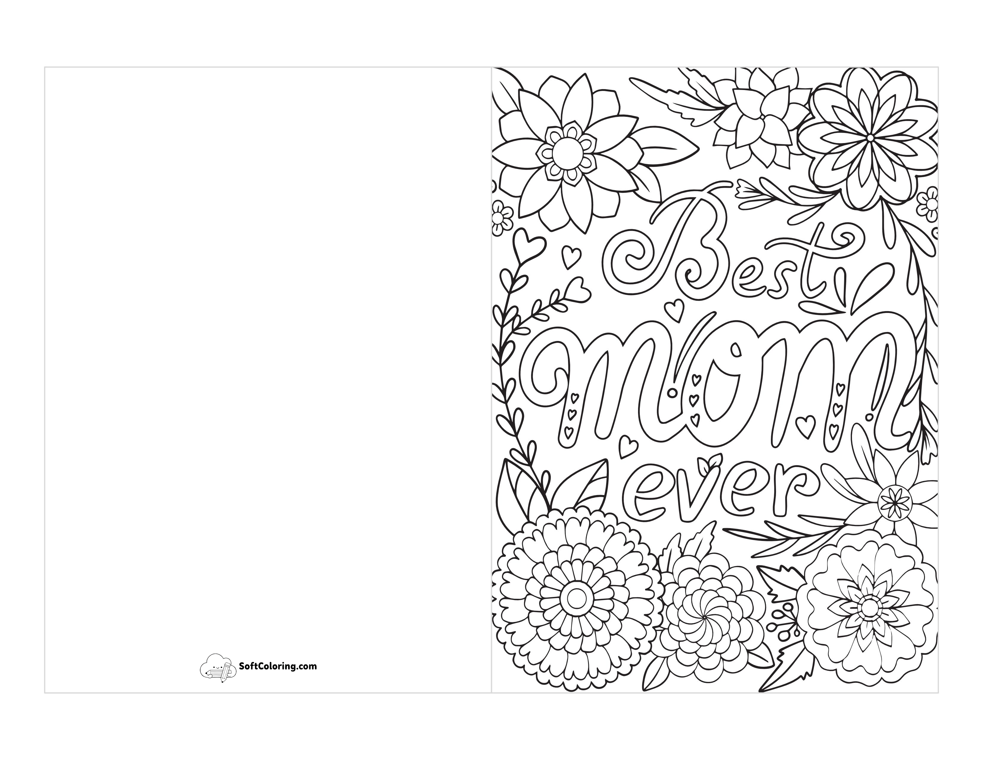 "Best Mom Ever" Doodle To Color