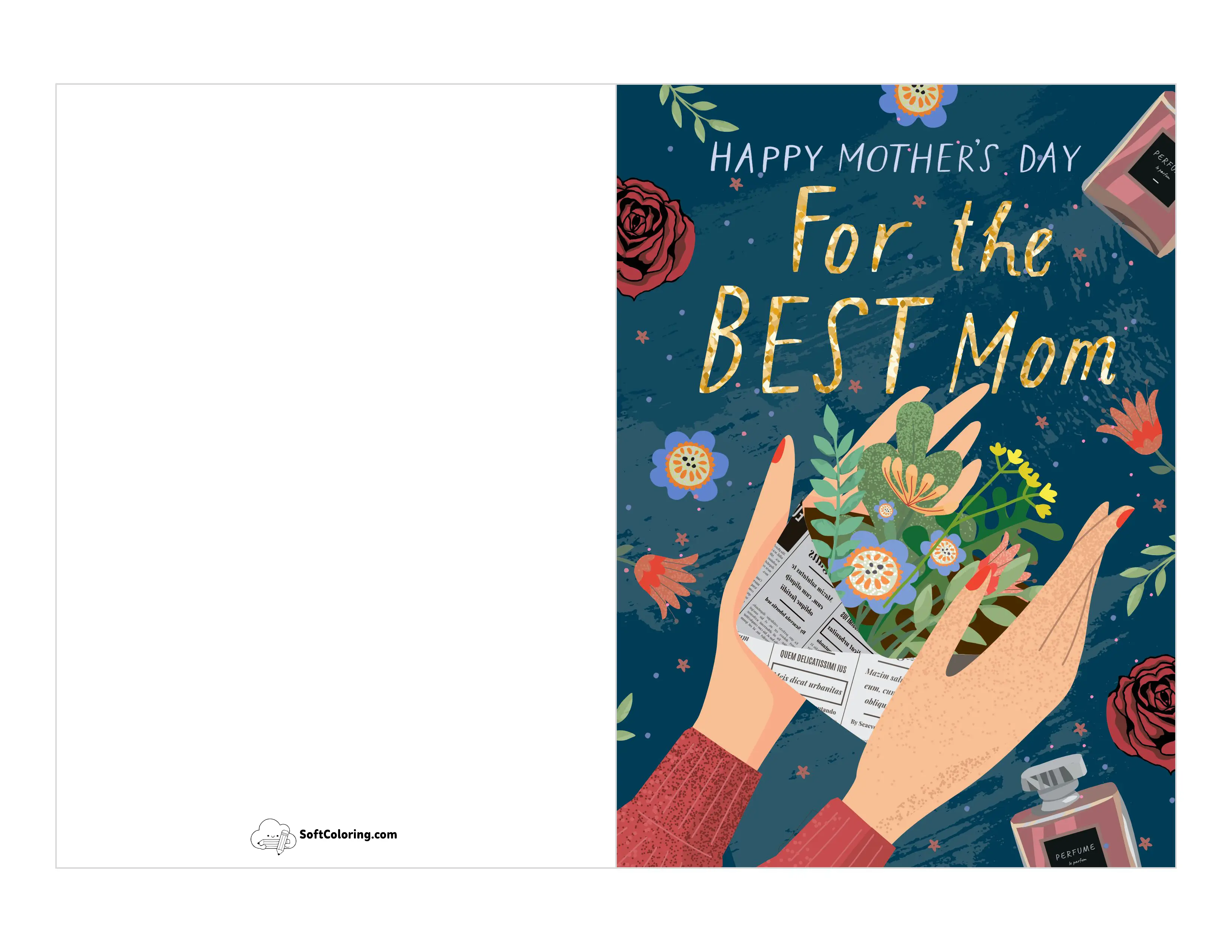 "For The Best Mom" Printable Card