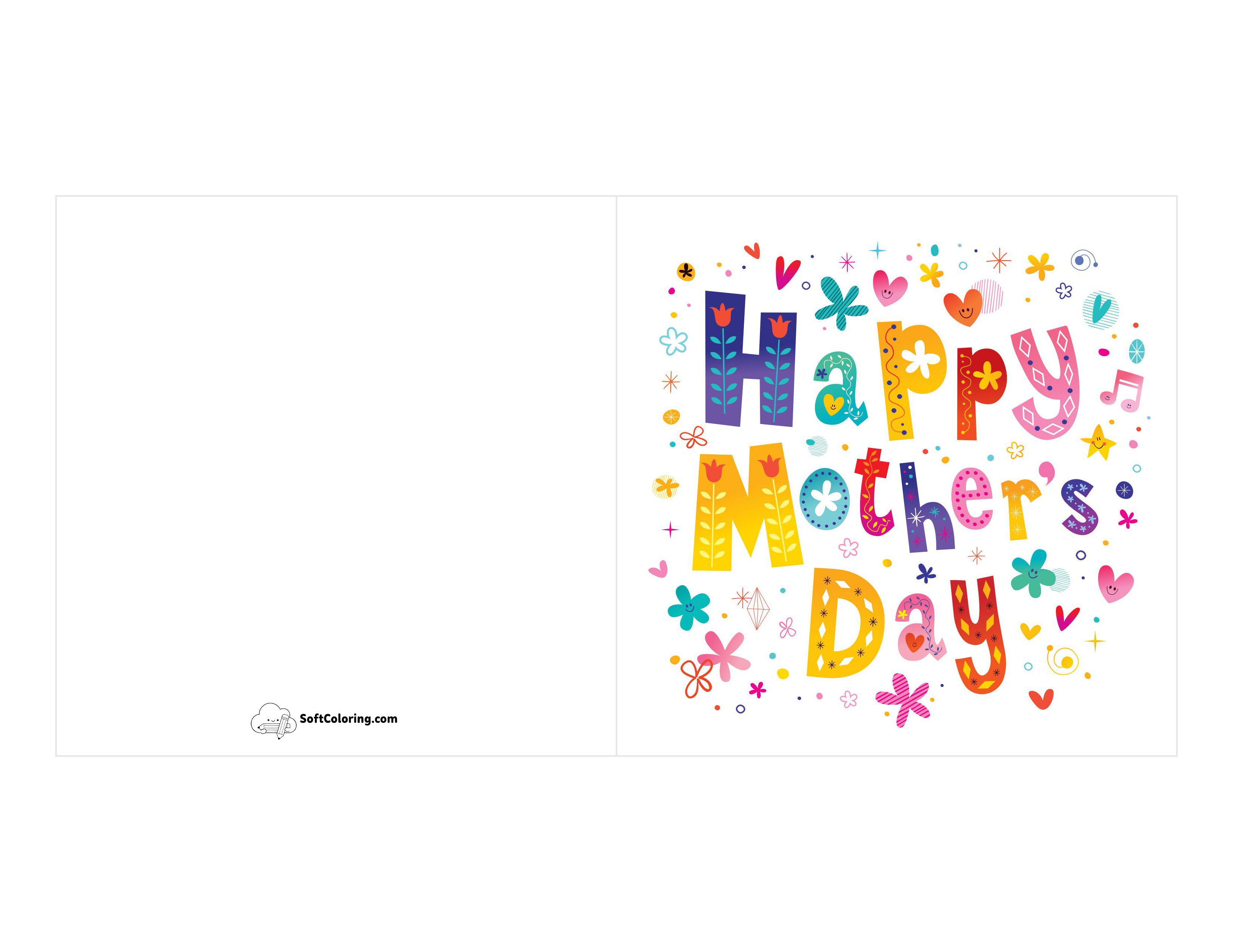 "Happy Mother's Day" Colorful Printable Card