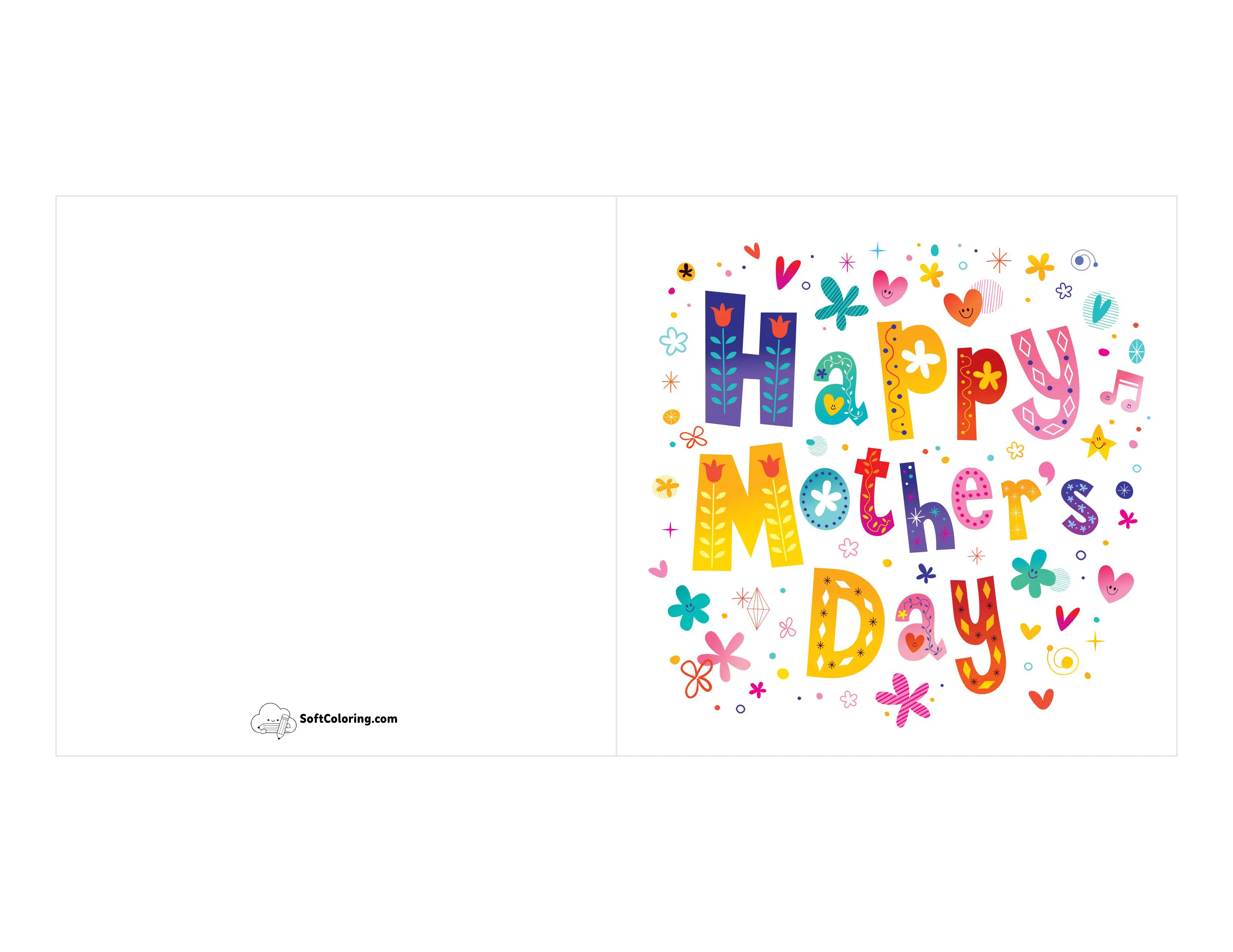 "Happy Mother's Day" Colorful Printable Card