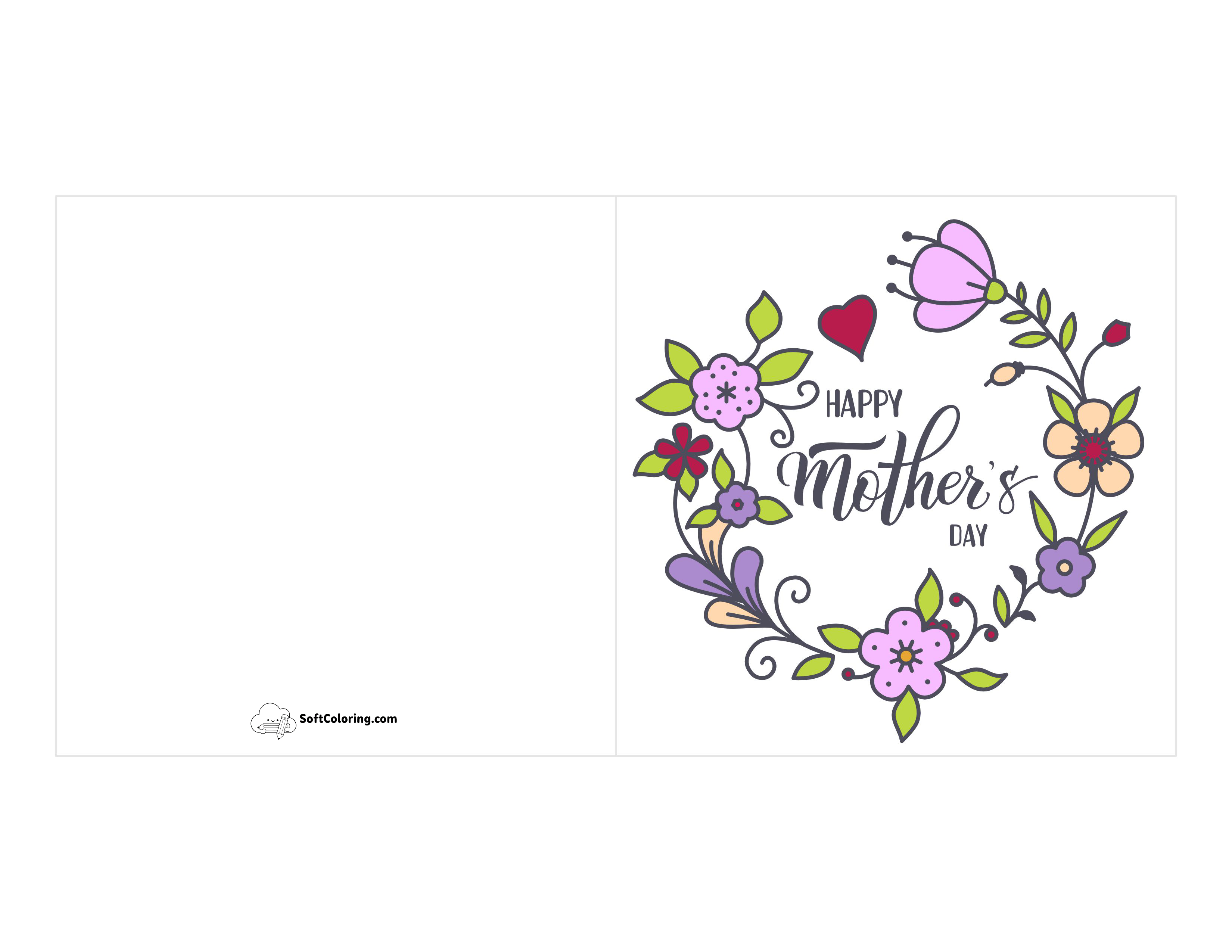 Purple Flower Card For Mom