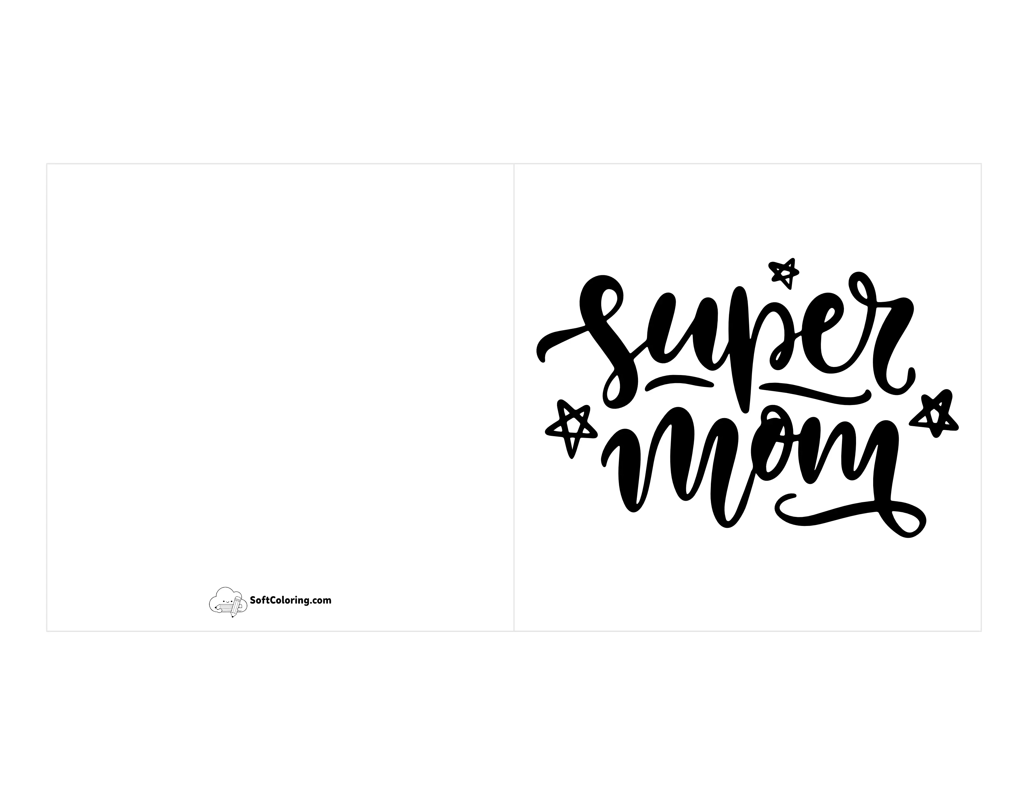 "Super Mom" Printable Card Template