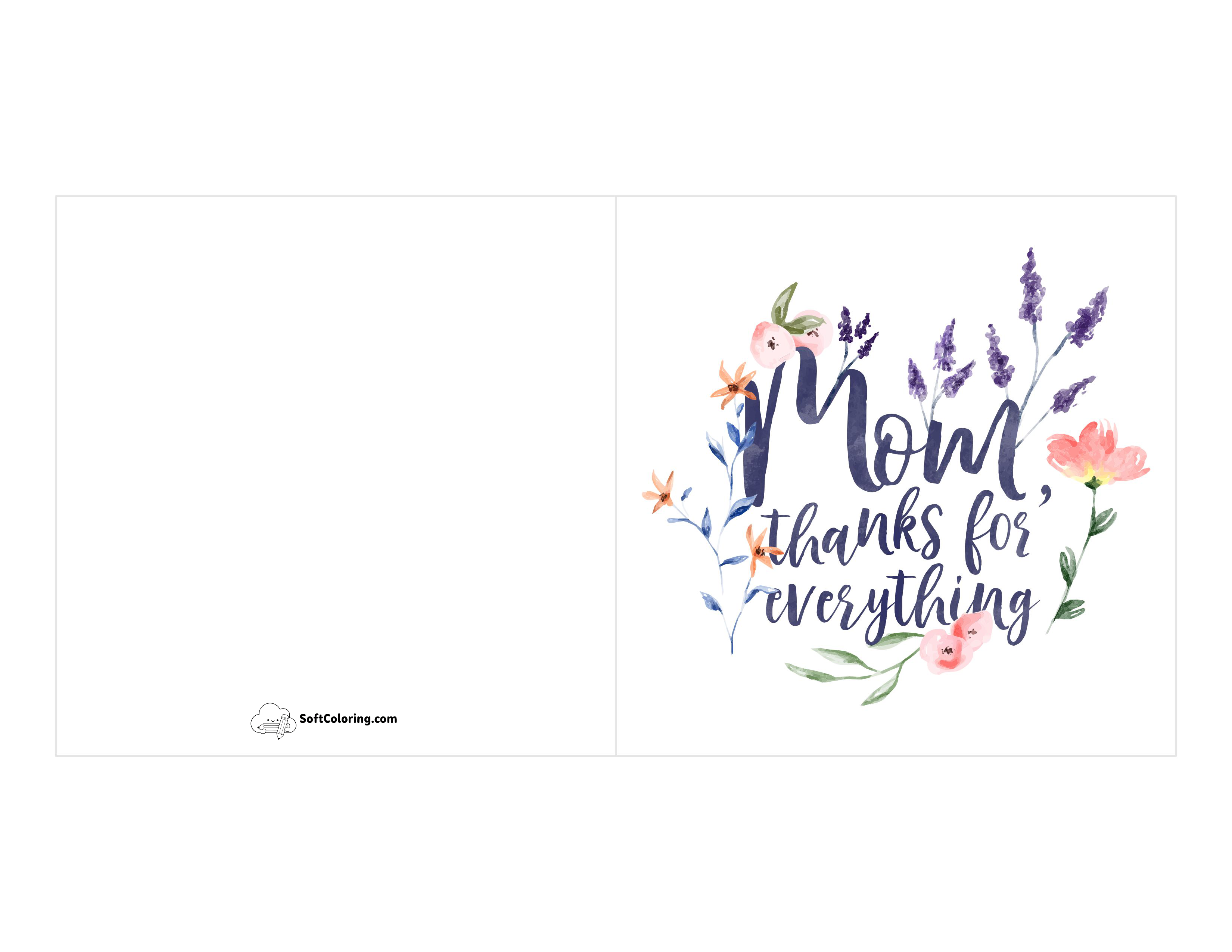 "Mom, Thanks For Everything" Card