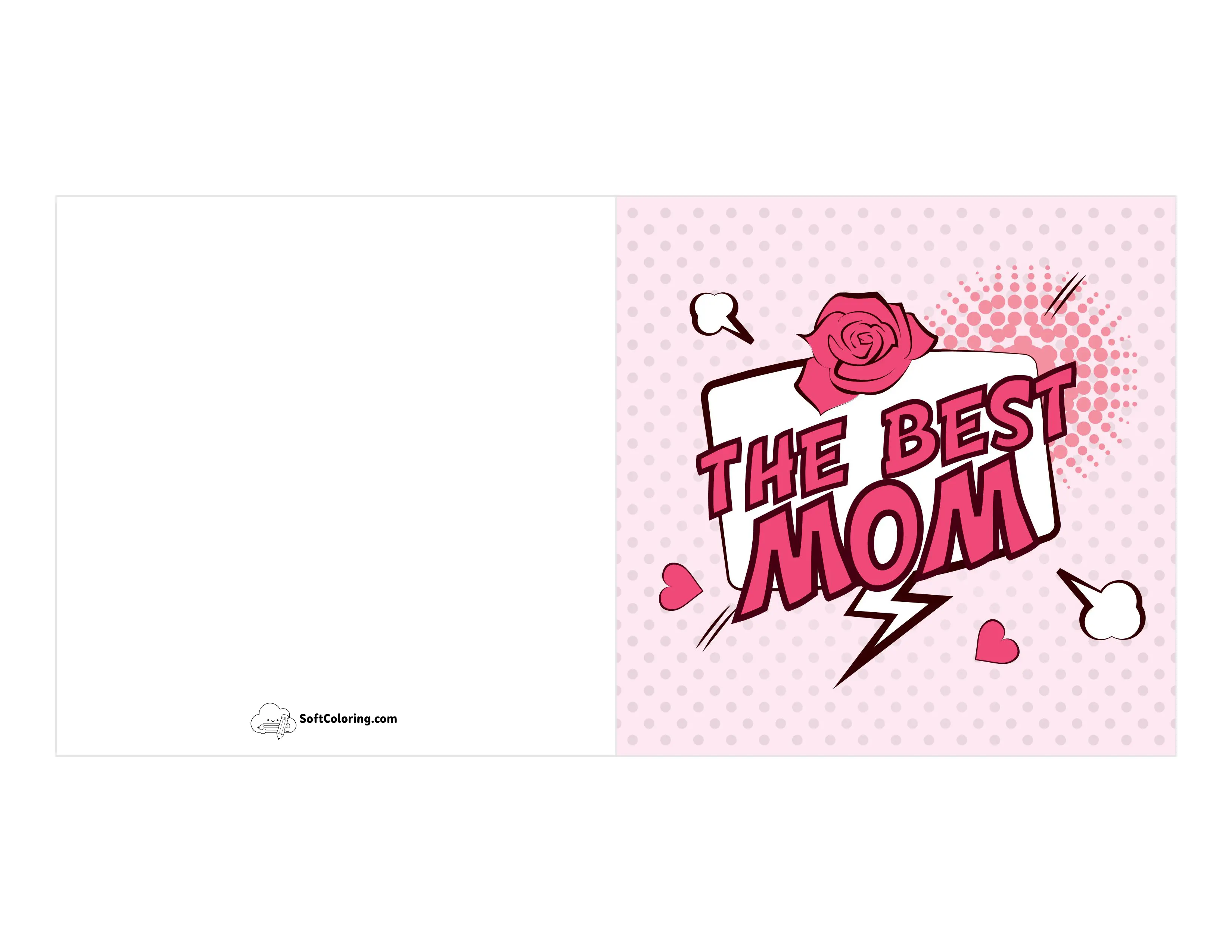 "The Best Mom" Comic-Style Card