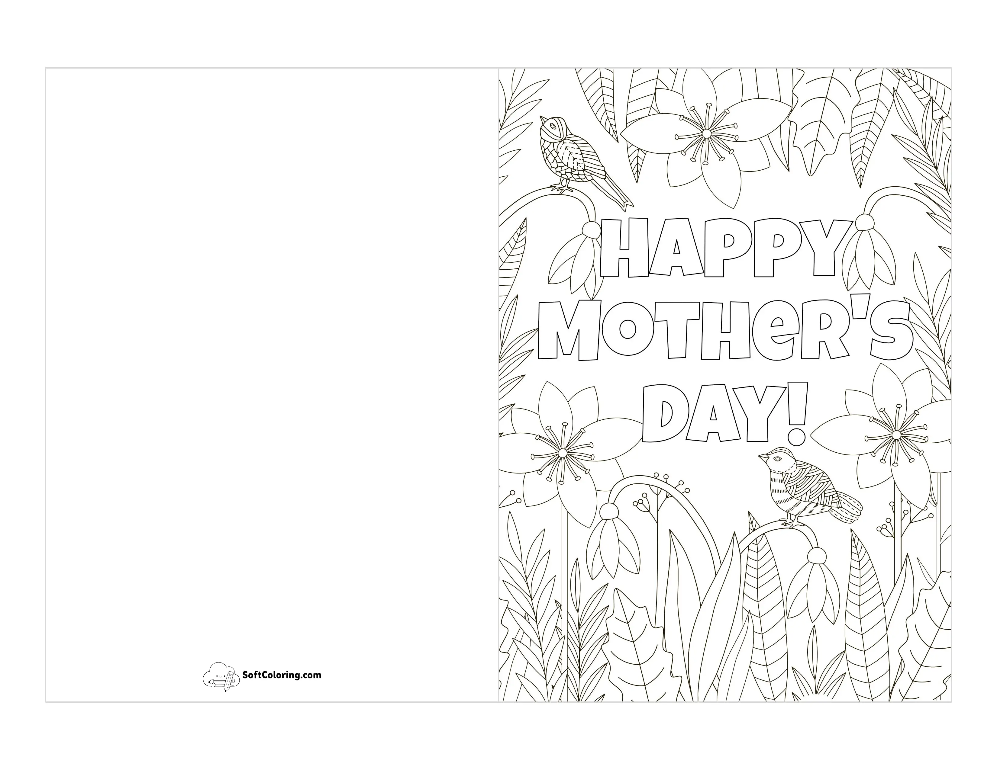 "Happy Mother's Day" Card To Color