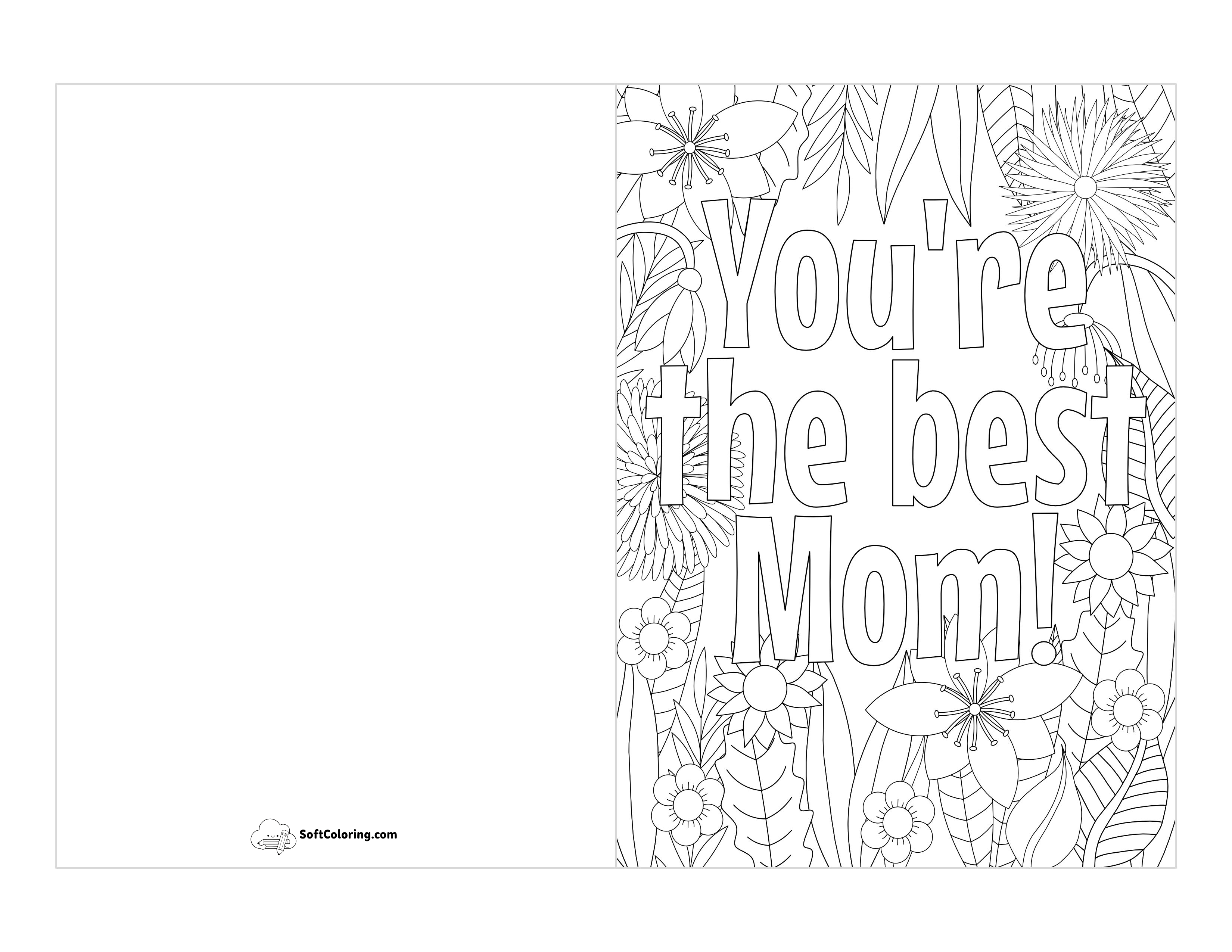 "You're The Best Mom" Flower Card