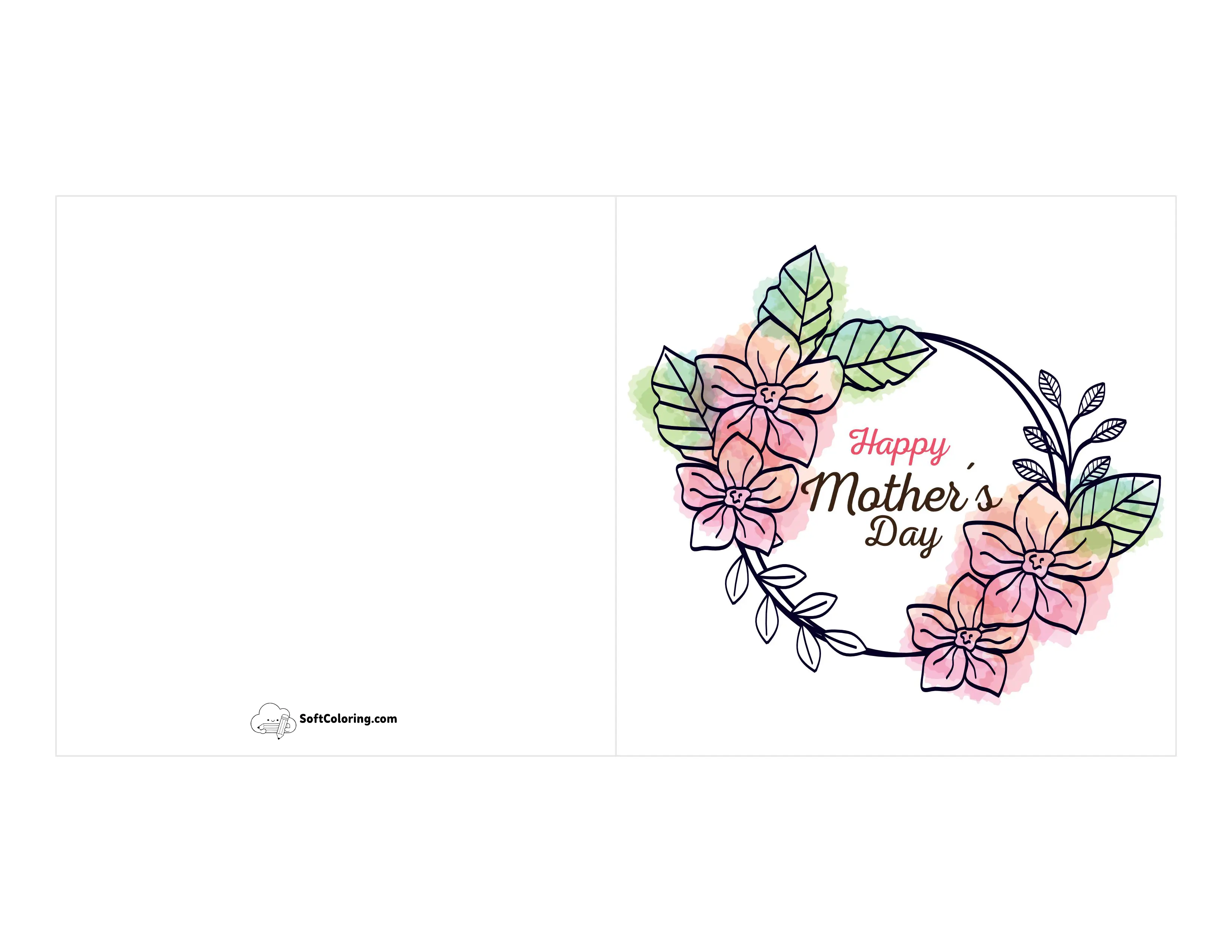 "Happy Mother's Day" Flower Wreath Card