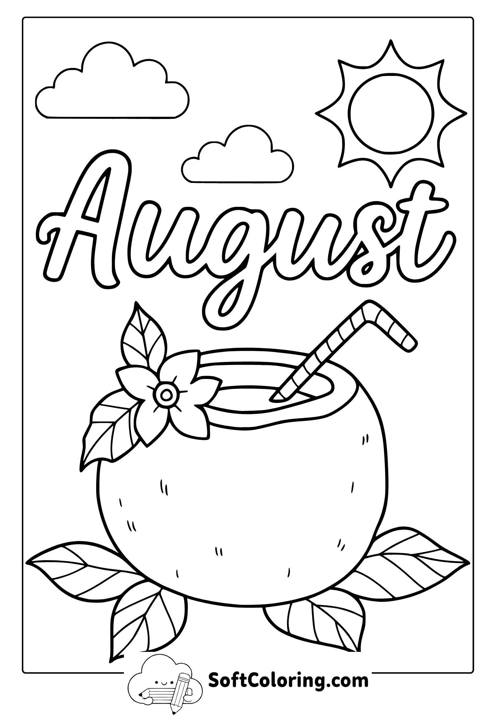 fresh august coconut coloring page
