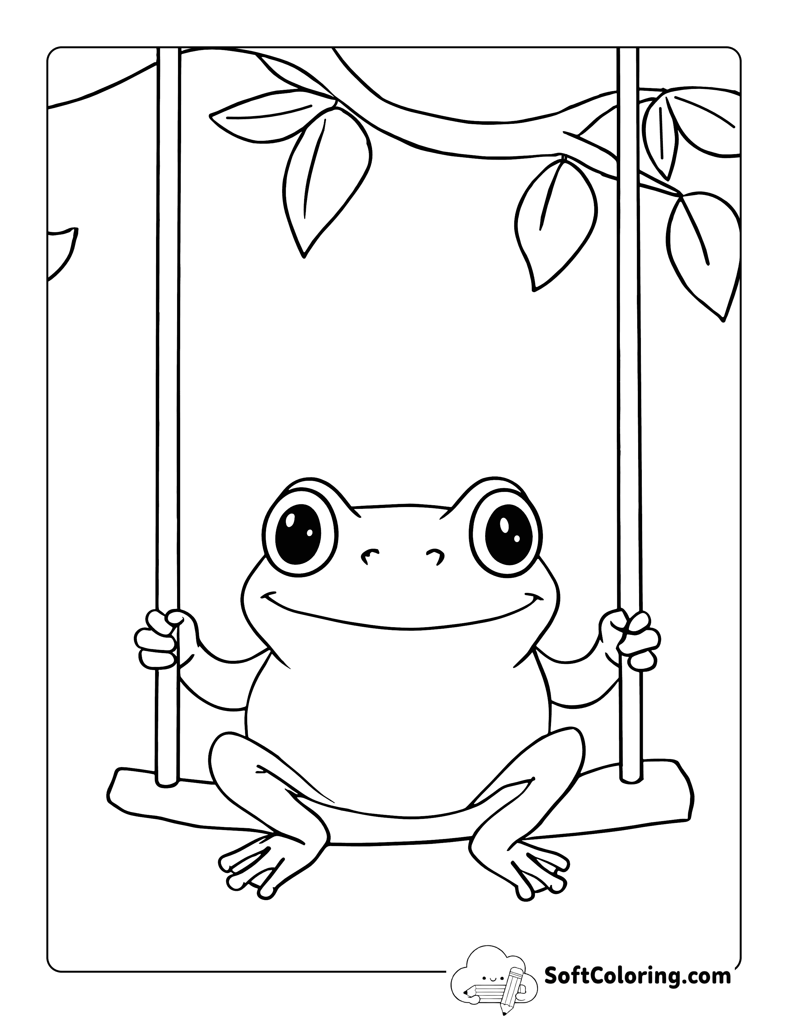 Easy Cute Tree Frog Coloring Page