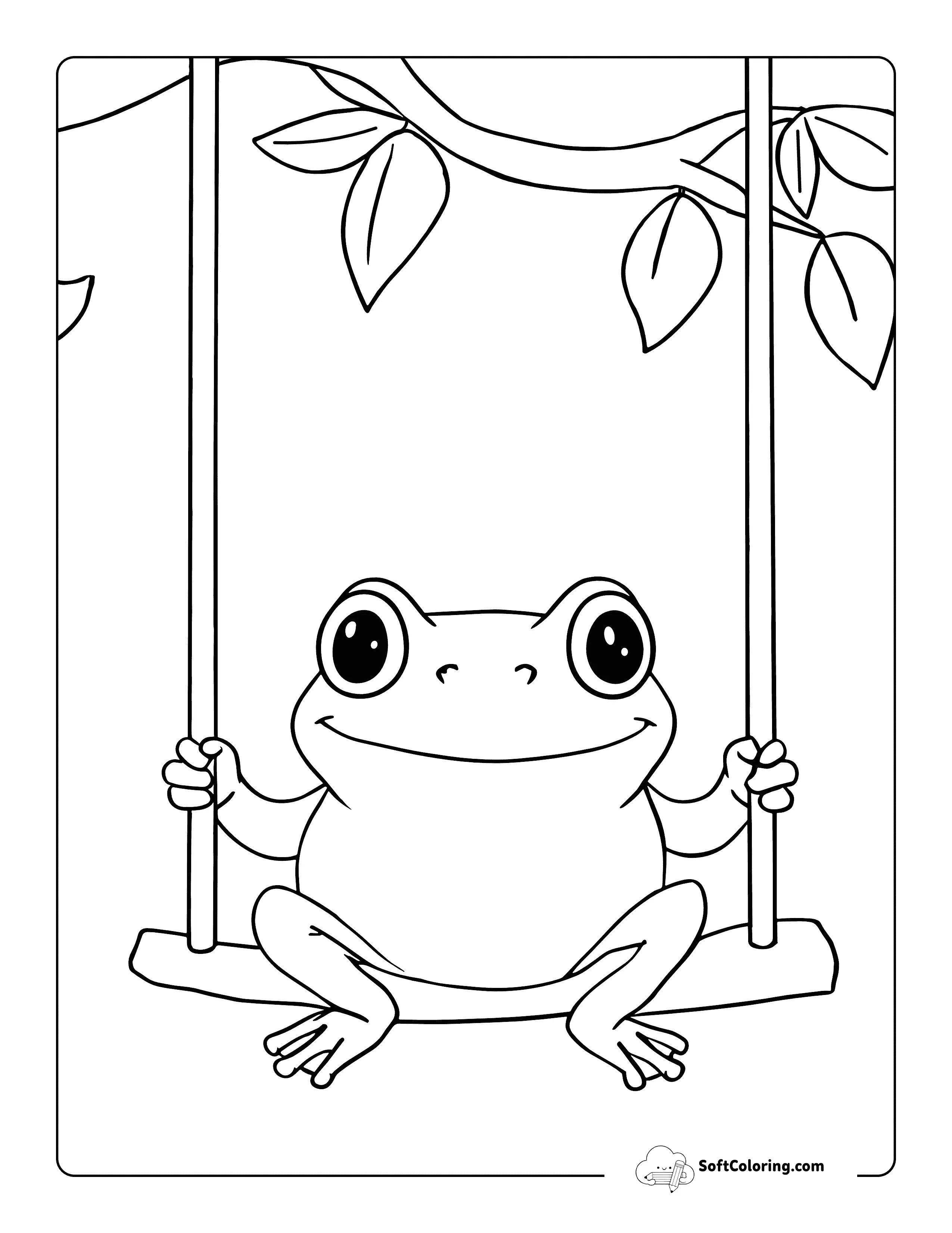 Easy Cute Tree Frog Coloring Page