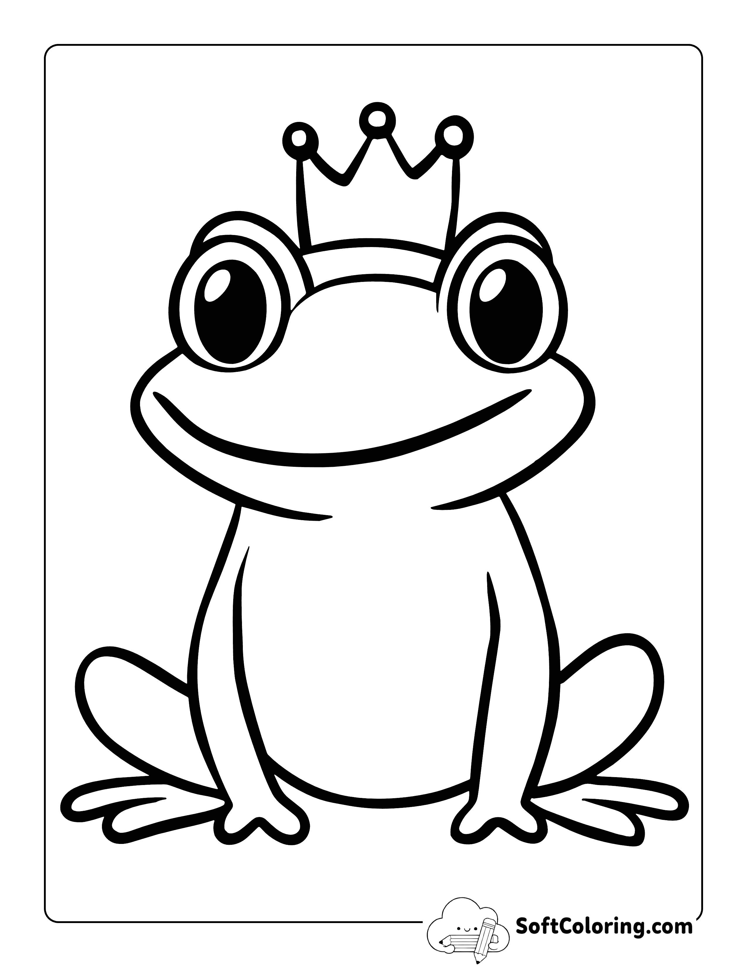 Easy Frog Prince Coloring Page Printable
