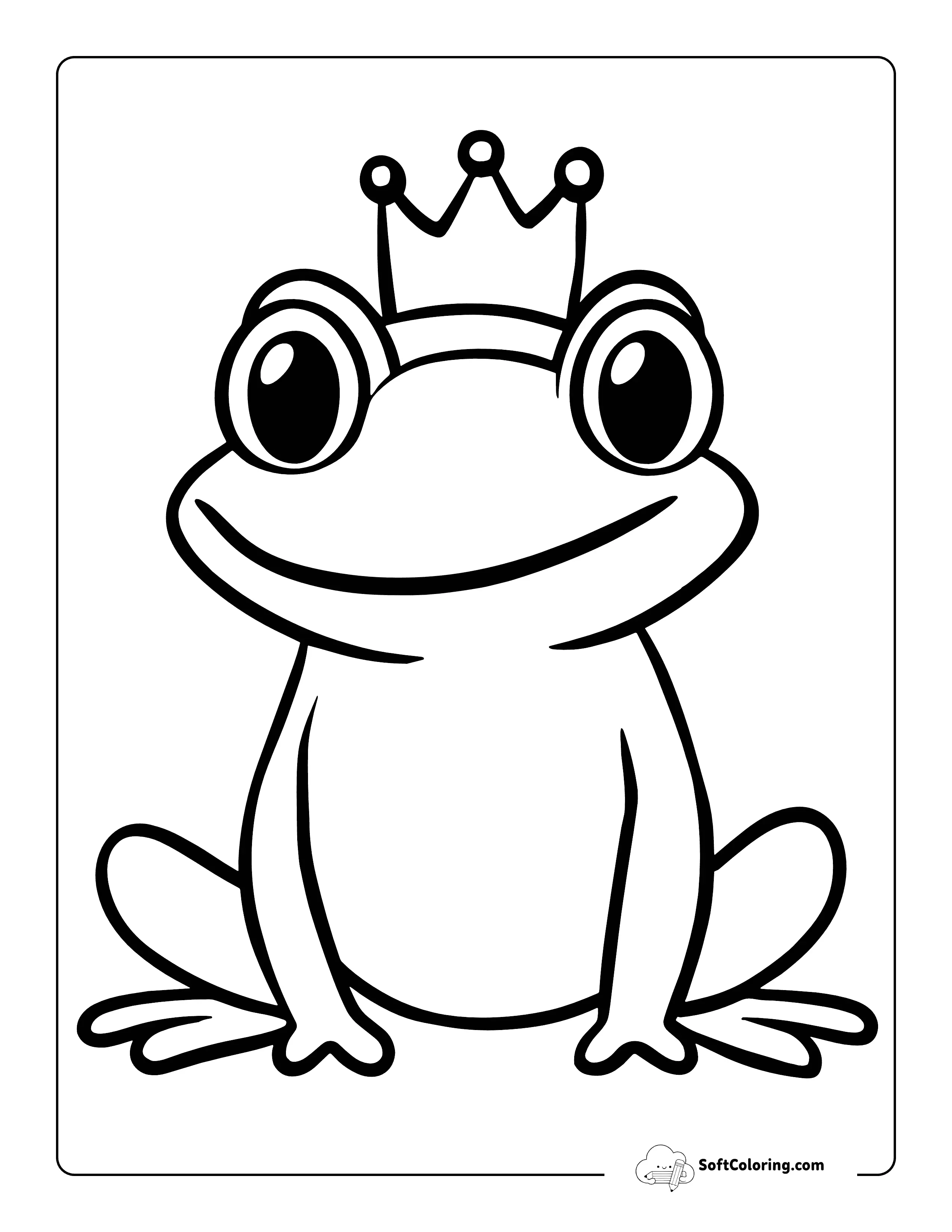 Easy Frog Prince Coloring Page Printable