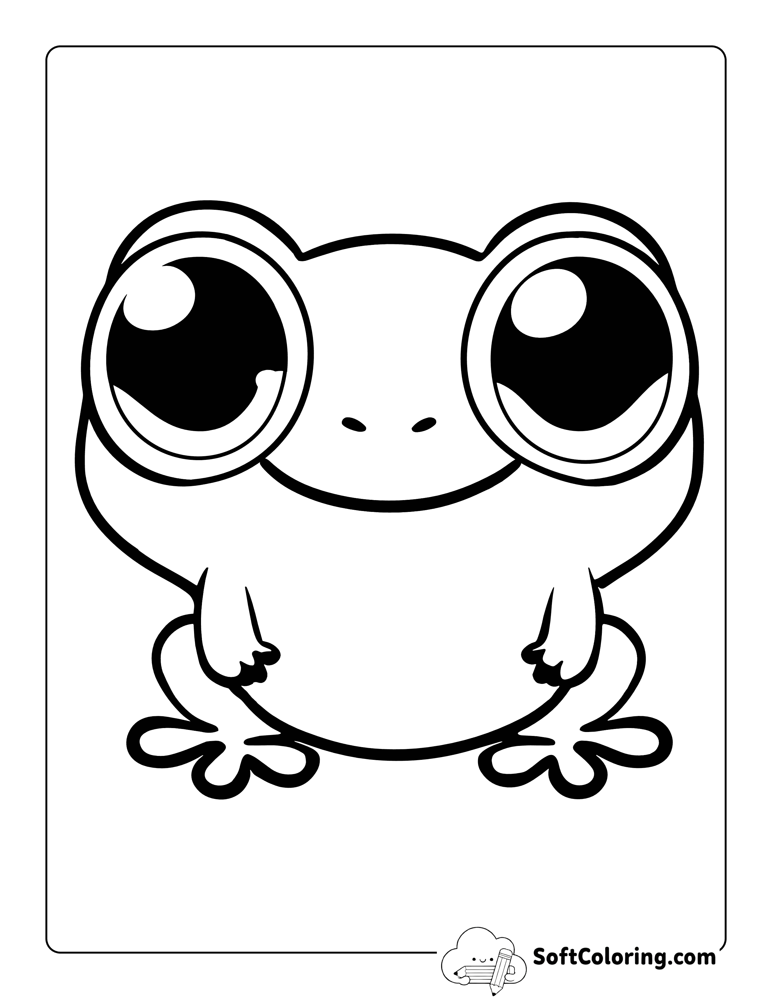 Kawaii Frog Coloring Page