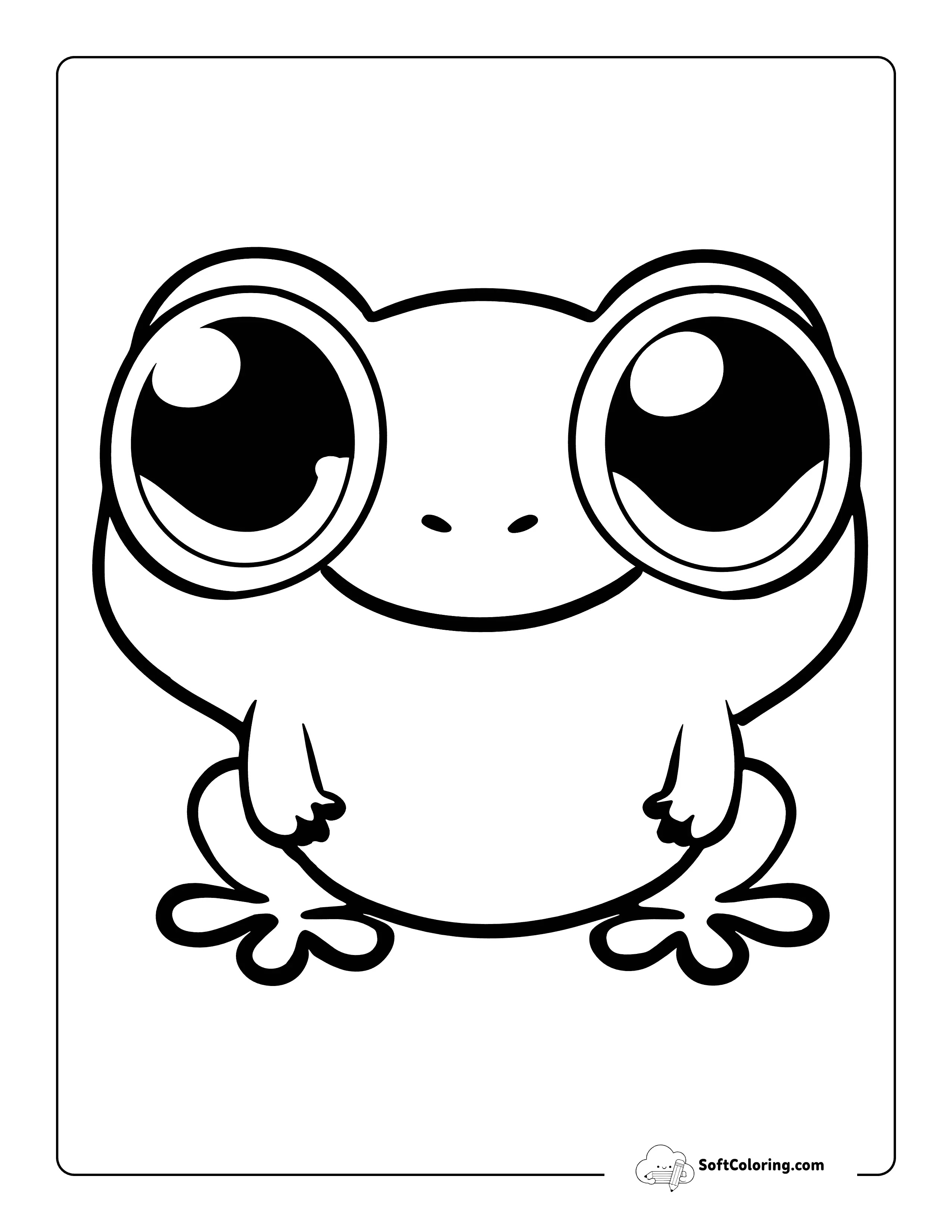 Kawaii Frog Coloring Page