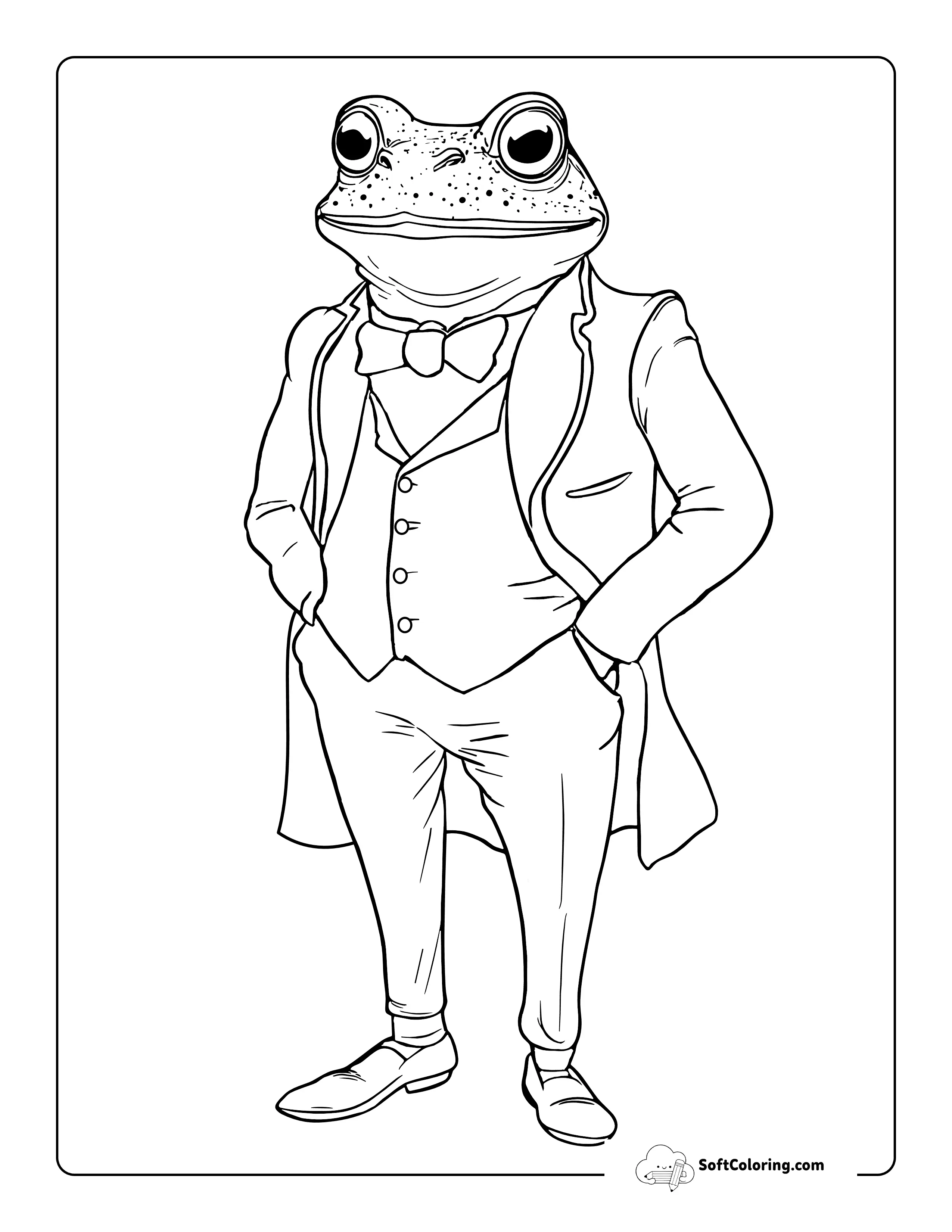 Dapper Toad Coloring Sheet For Teens And Adults