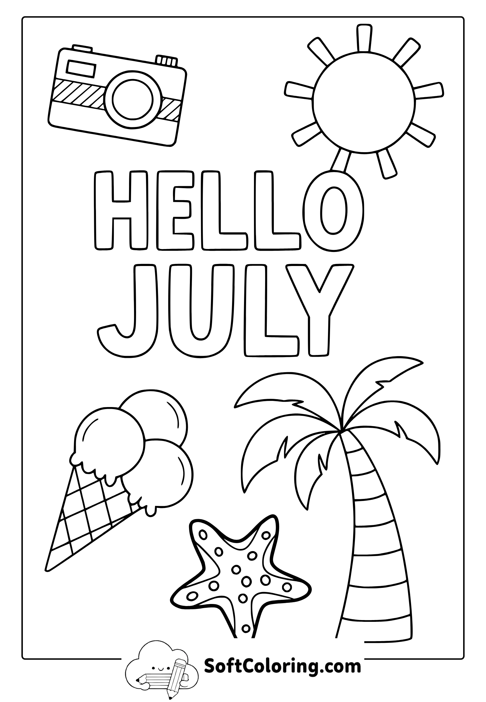 fun in july coloring page