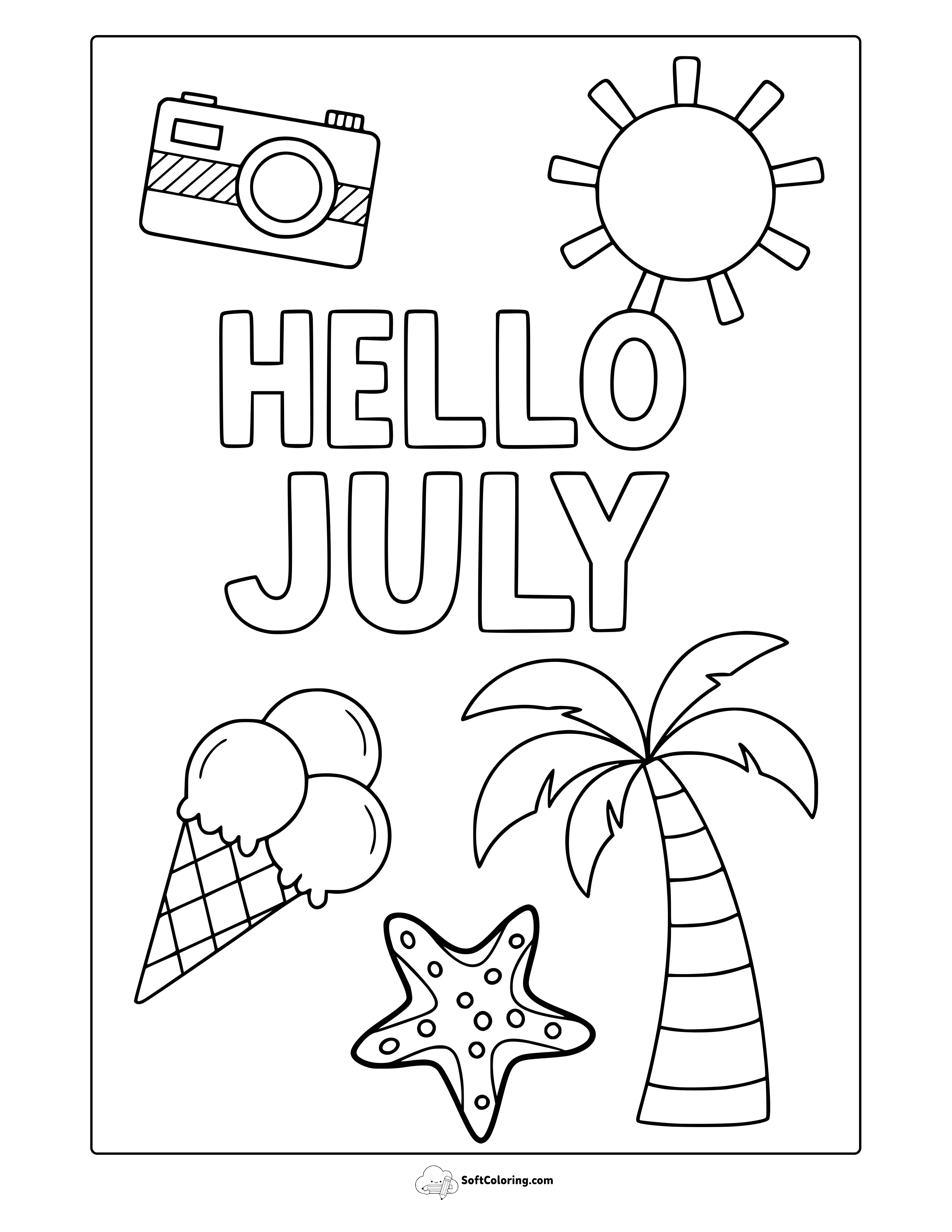 Fun In July Coloring Page