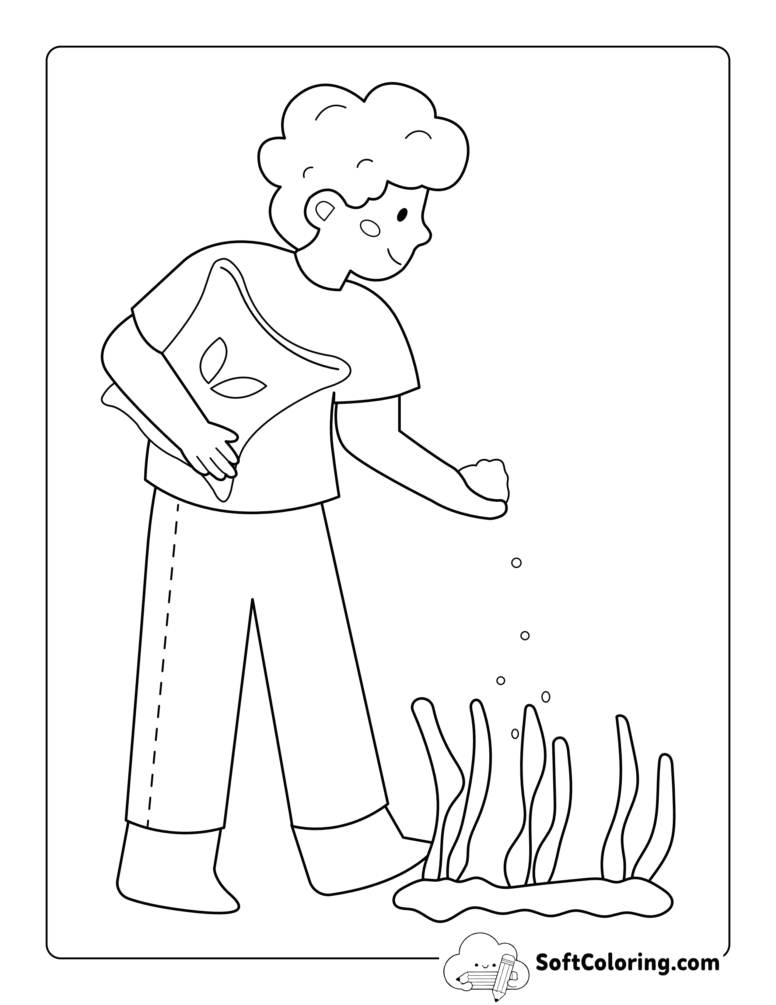 Easy Printable Garden Coloring Page for Kids