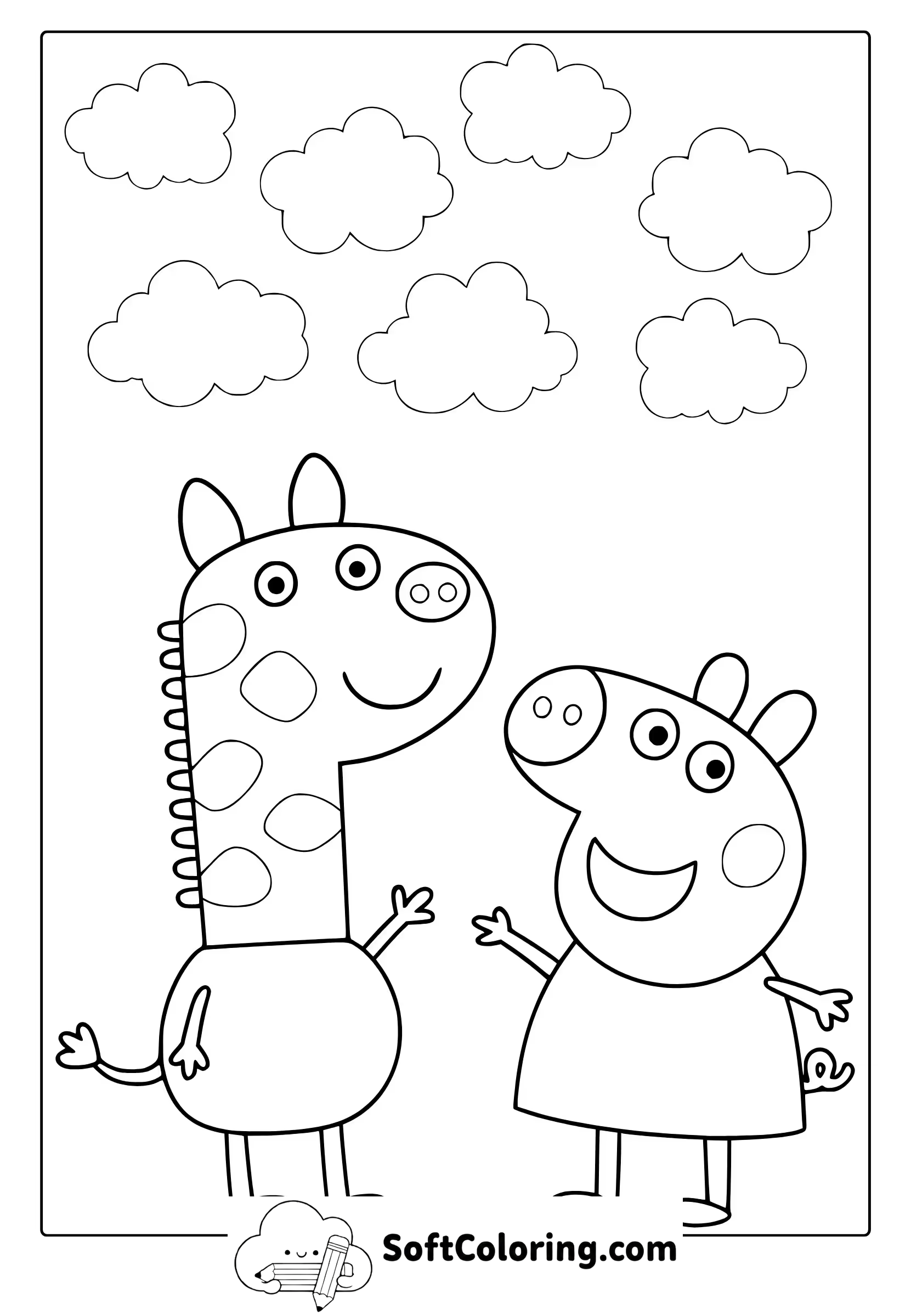 gerald the giraffe and peppa pig coloring page