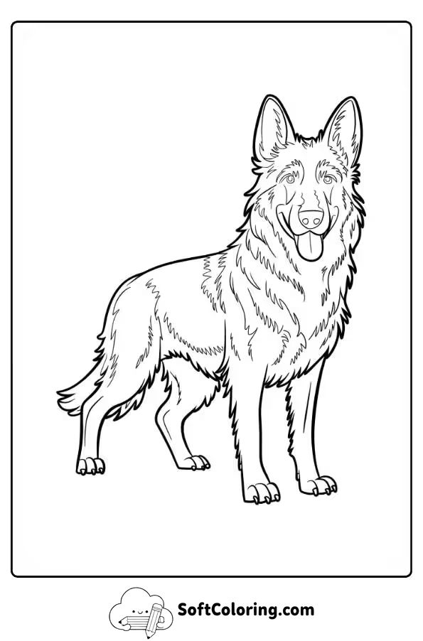 German Shepherd Dog Coloring Page