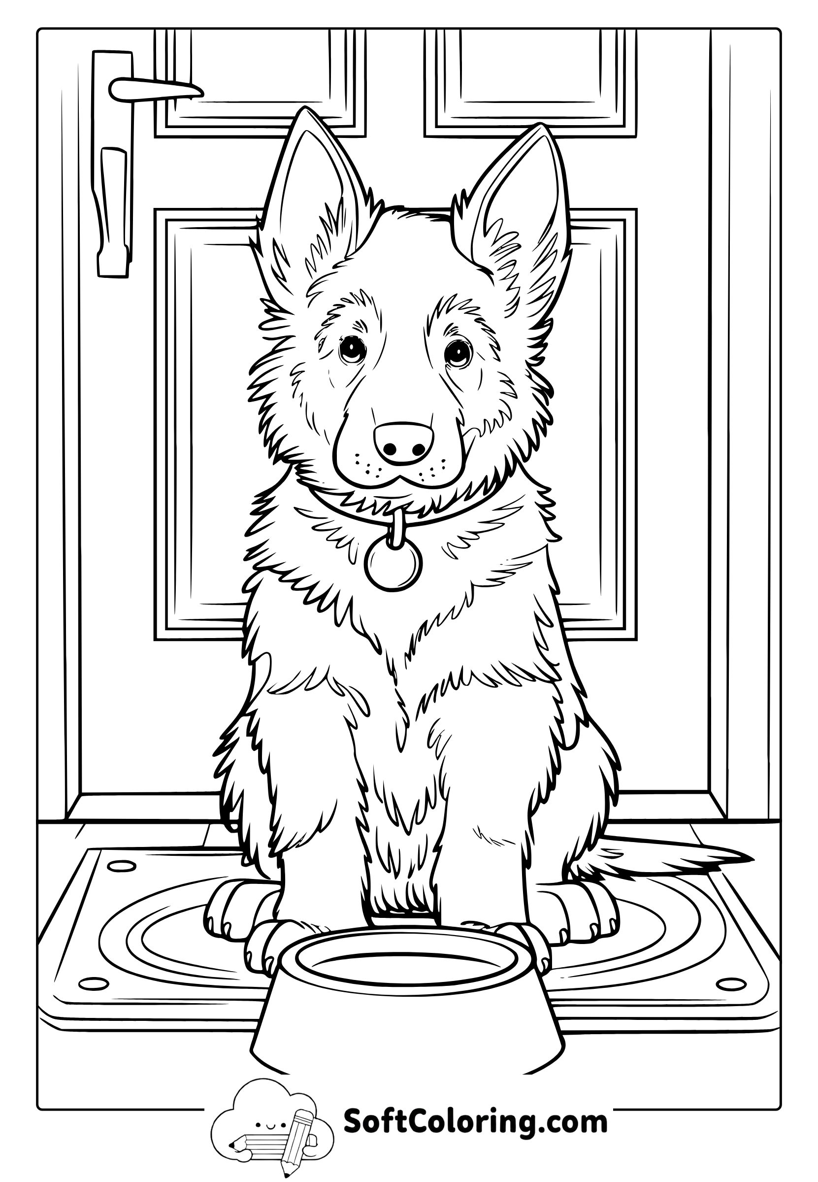 German Shepherd Puppy Coloring Page