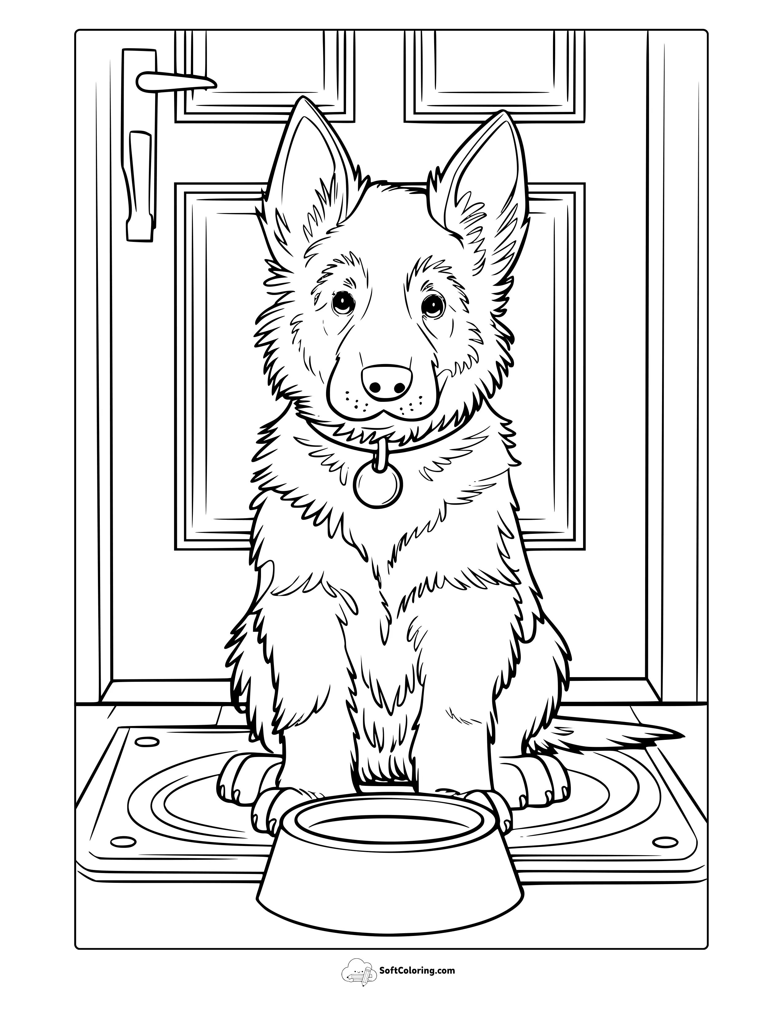 German Shepherd Puppy Coloring Page