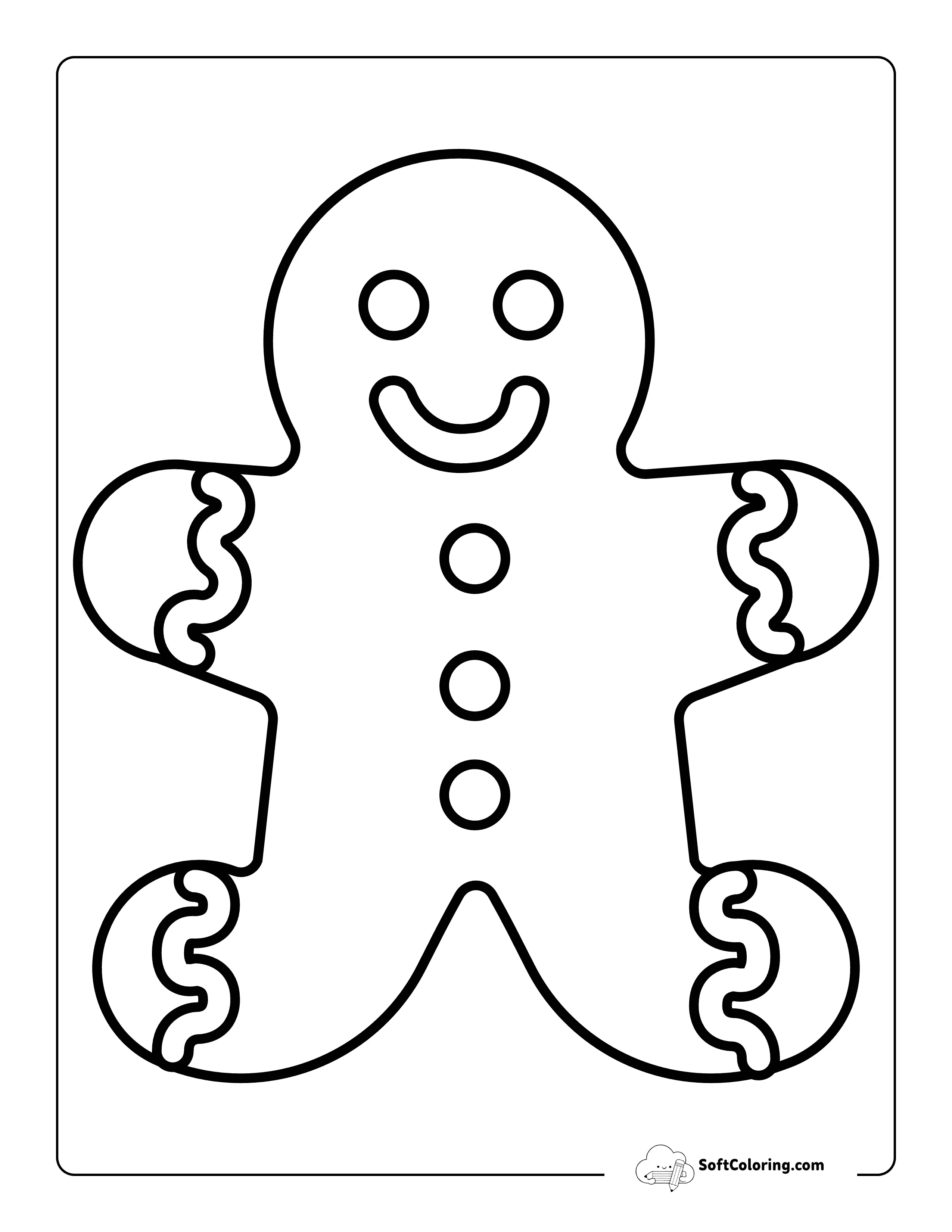 Full Page Gingerbread Man Outline For Preschoolers