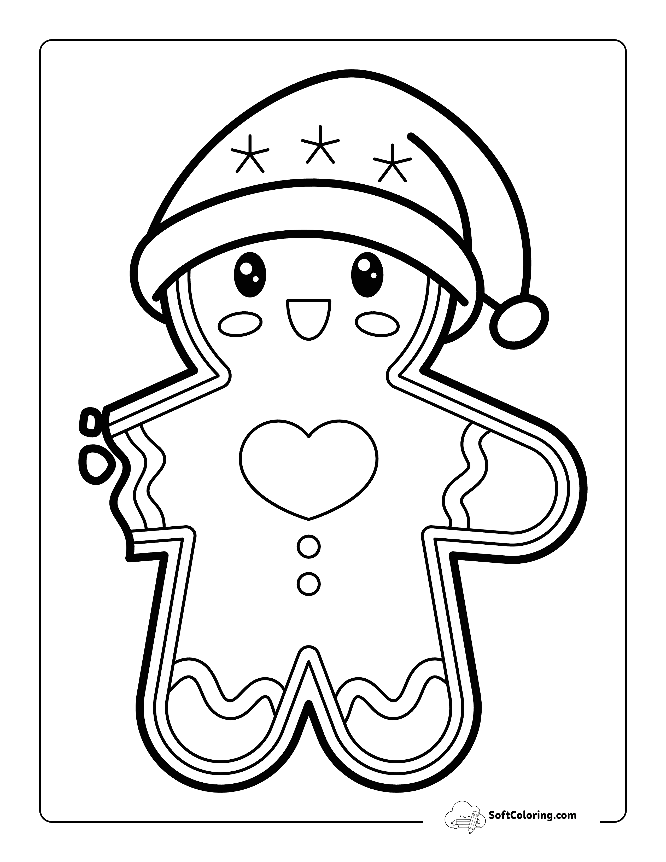 Happy Gingerbread Man Outline With A Missing Arm