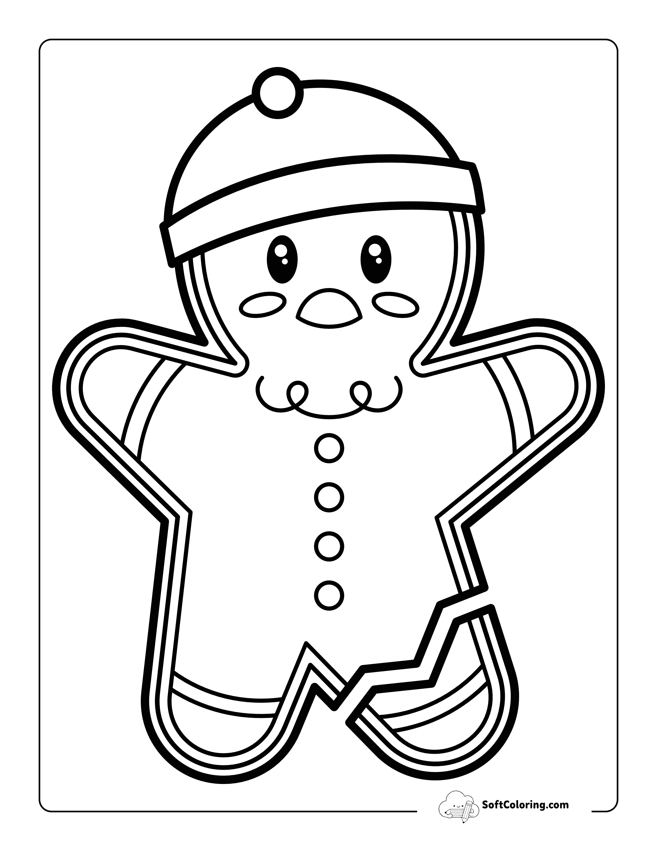 Shocked Kawaii Gingerbread Man With Broken Leg