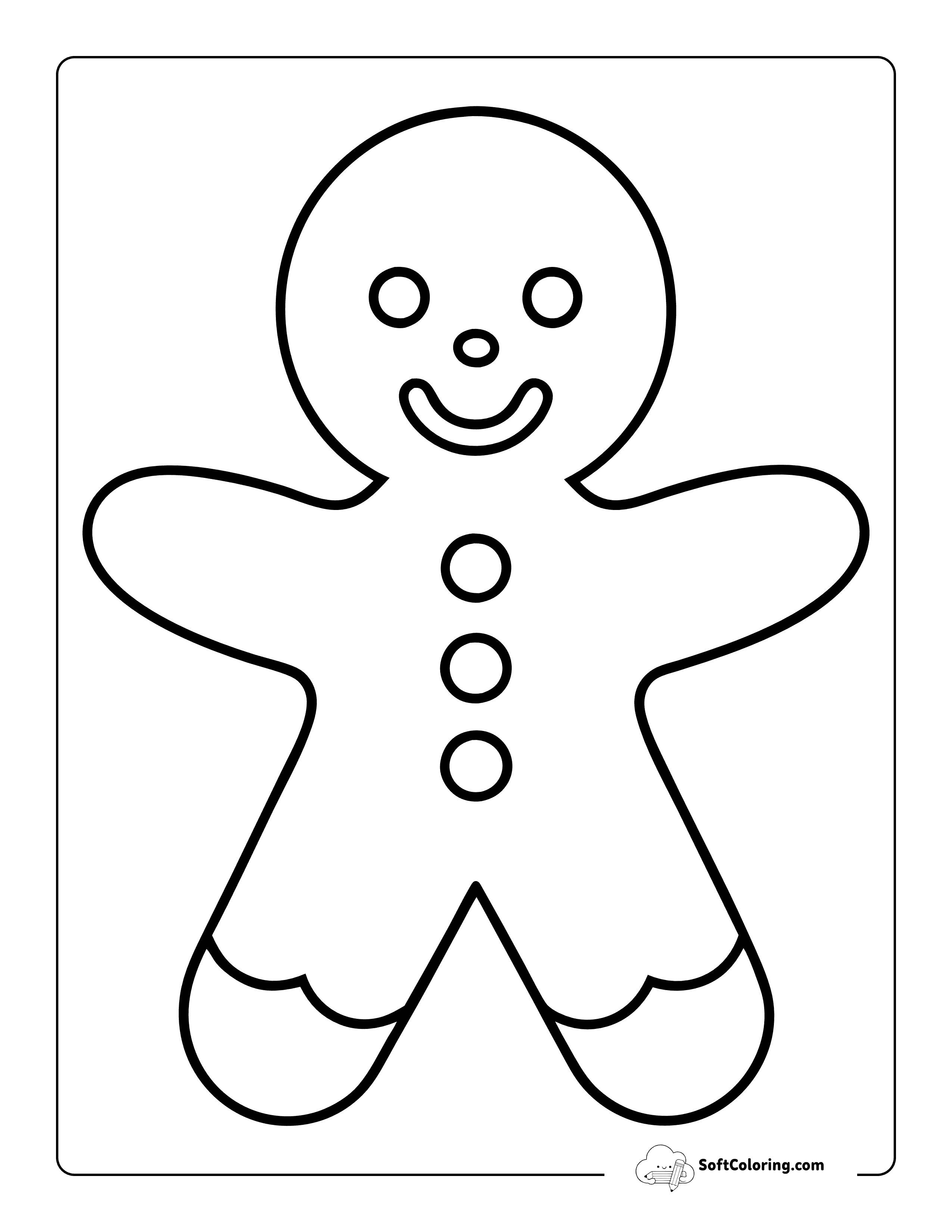 Simple Gingerbread Man Outline For Preschoolers