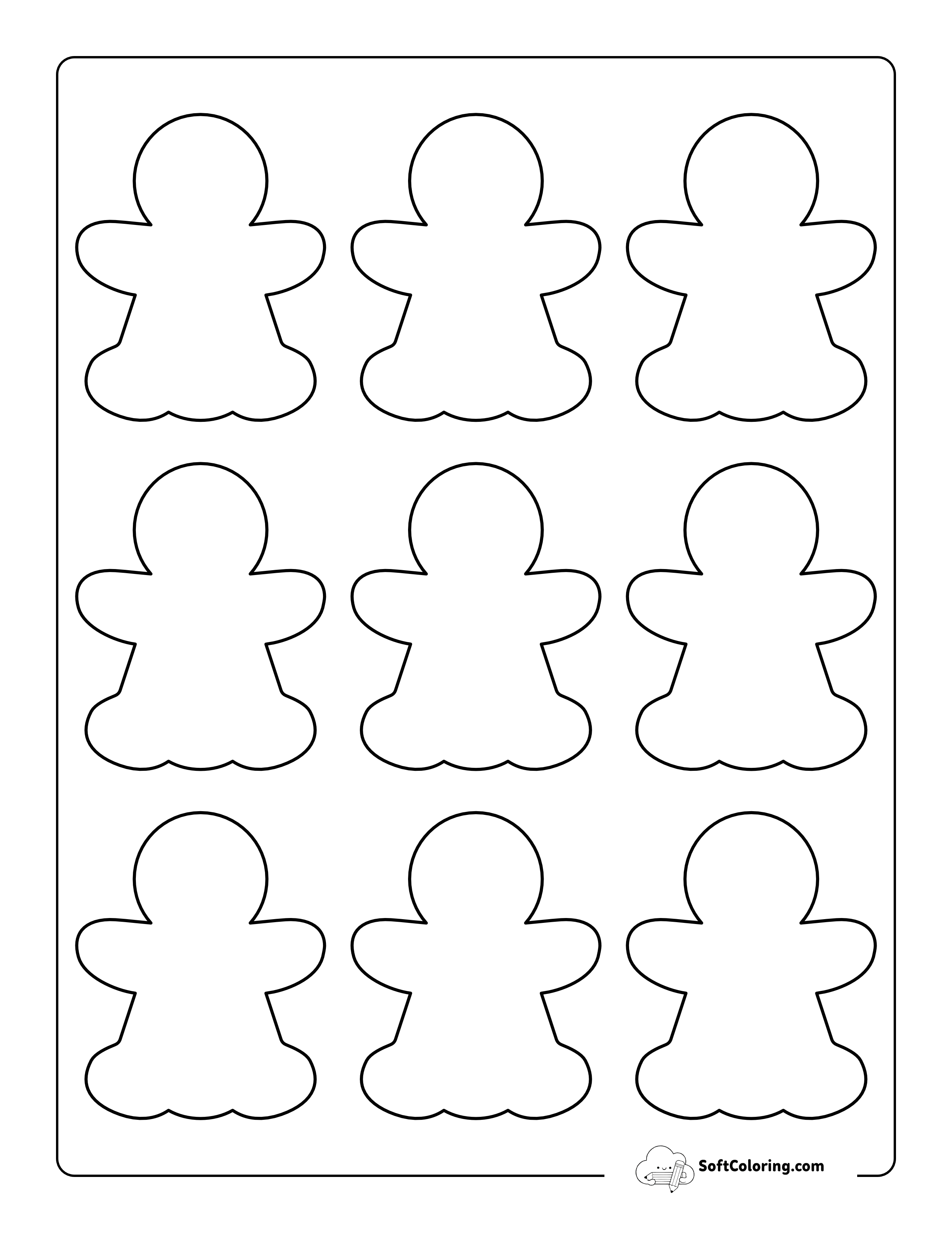 Extra Small Blank Gingerbread Woman Templates