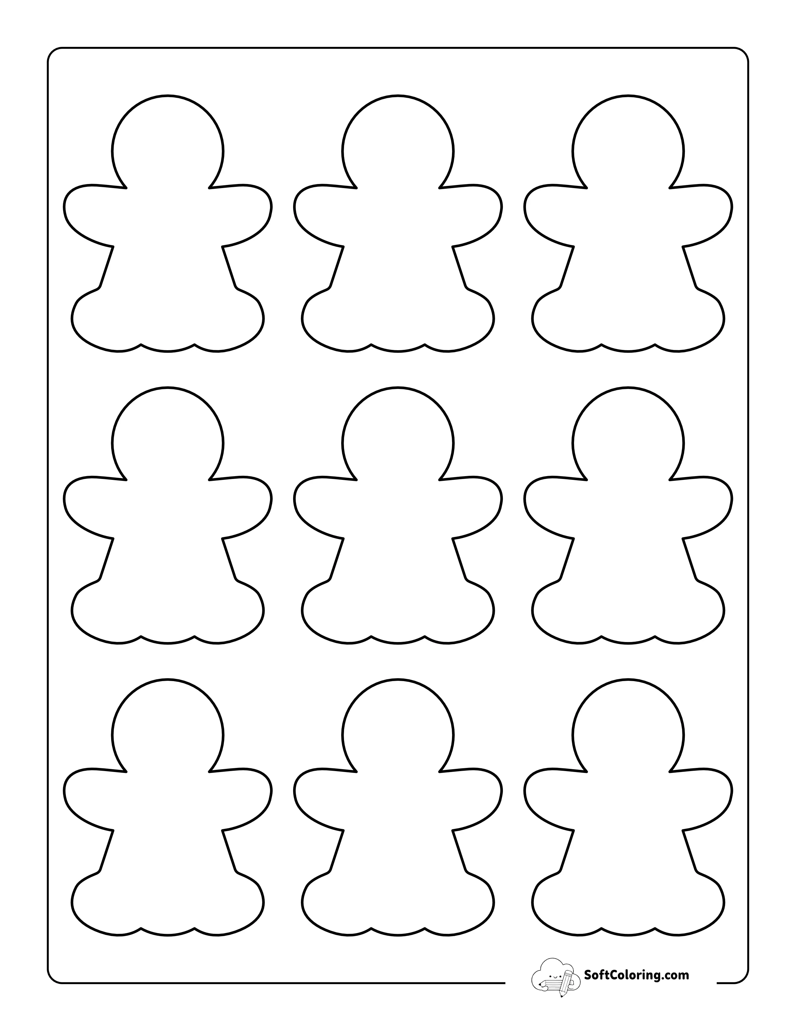Extra Small Blank Gingerbread Woman Templates